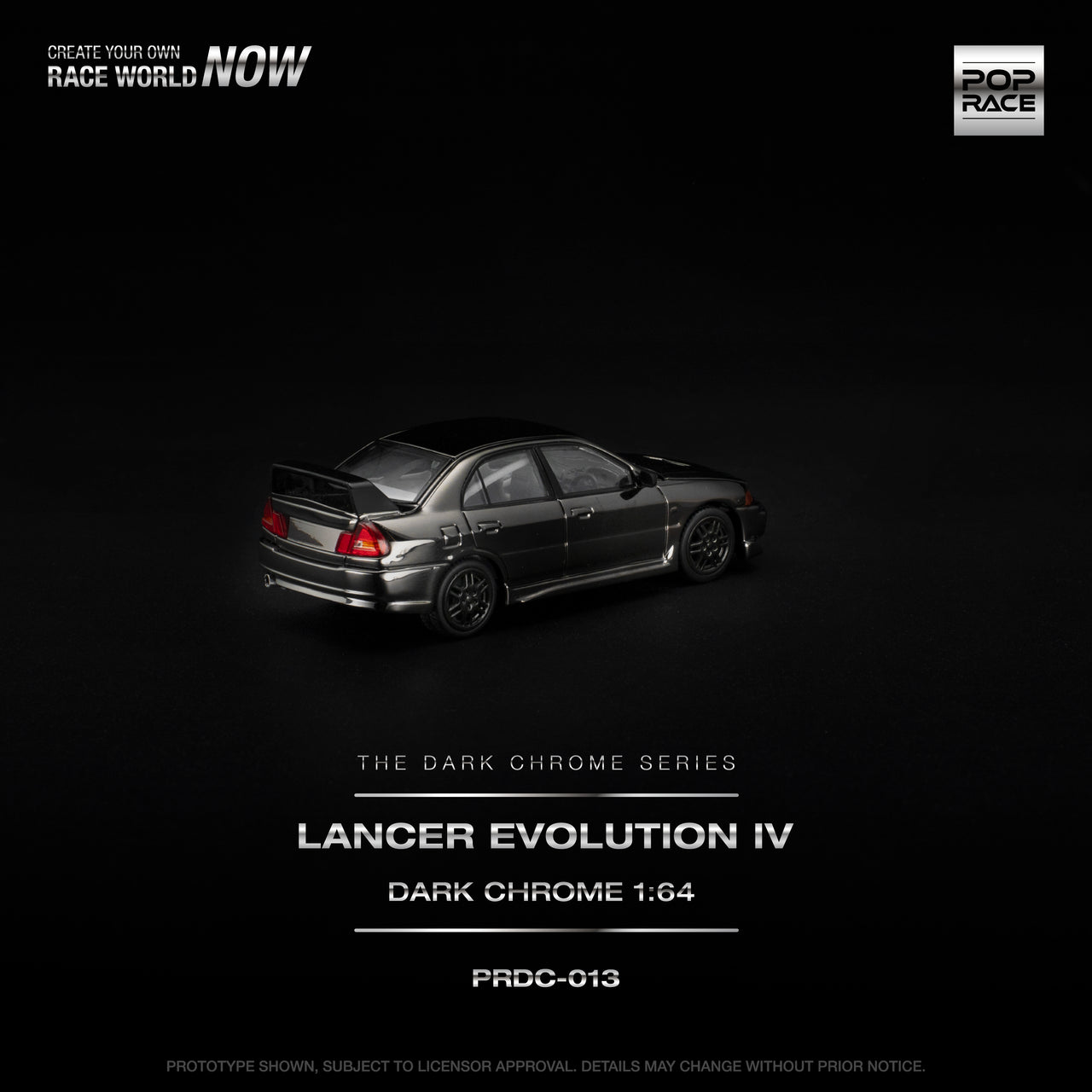 PRE-ORDER Pop Race 1:64 LANCER EVOLUTION IV DARK CHROME