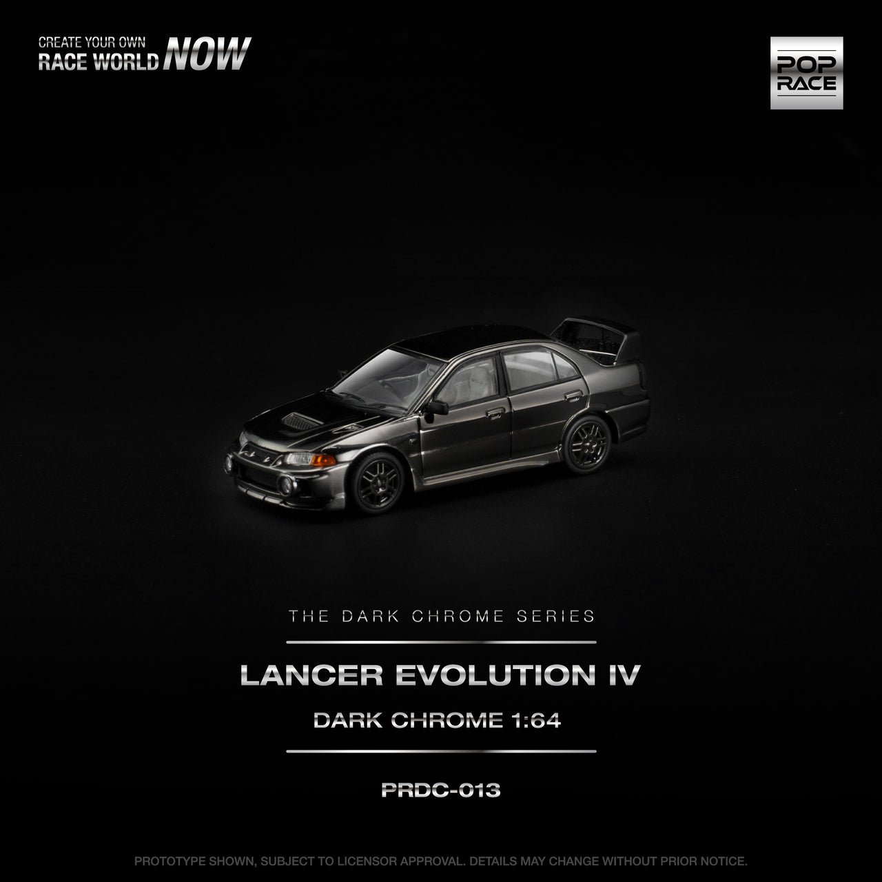 PRE-ORDER Pop Race 1:64 LANCER EVOLUTION IV DARK CHROME