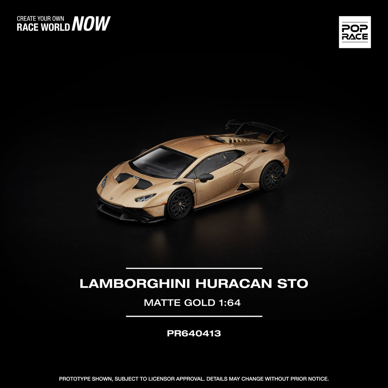 PRE-ORDER Pop Race 1:64 Lamborghini HURACAN STO MATTE GOLD