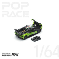 Thumbnail for PRE-ORDER Pop Race 1:64 Lamborghini Huracan STO LP640-2 10 ANNIVERSARIO - GREEN/BLACK