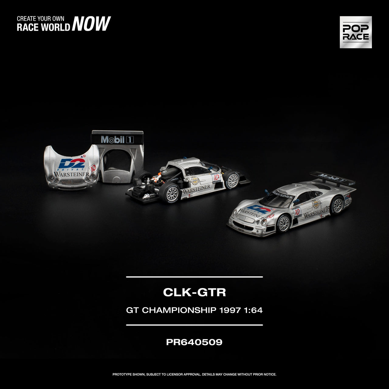 PRE-ORDER Pop Race 1:64 MERCEDES-BENZ AMG CLK GTR FIA GT CHAMPIONSHIP 1997