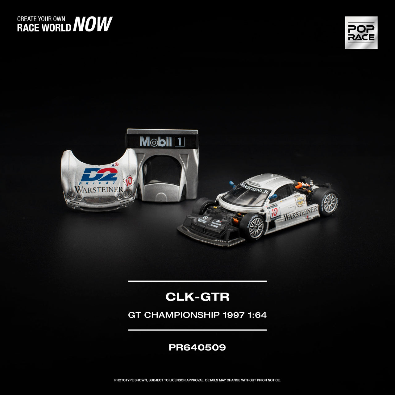 PRE-ORDER Pop Race 1:64 MERCEDES-BENZ AMG CLK GTR FIA GT CHAMPIONSHIP 1997