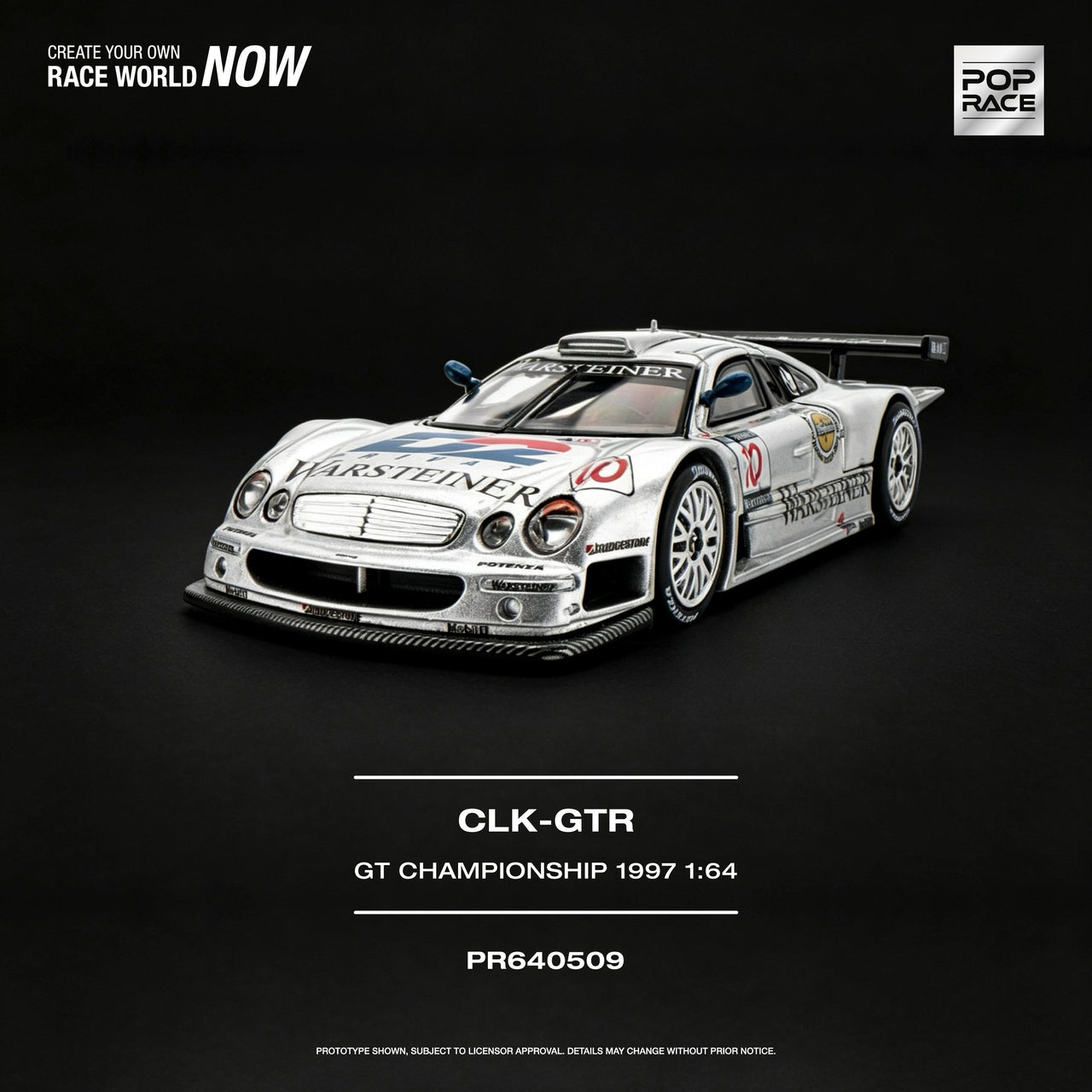 PRE-ORDER Pop Race 1:64 MERCEDES-BENZ AMG CLK GTR FIA GT CHAMPIONSHIP 1997