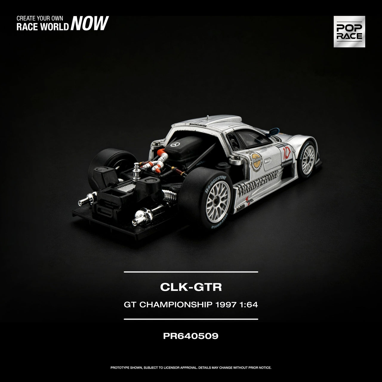 PRE-ORDER Pop Race 1:64 MERCEDES-BENZ AMG CLK GTR FIA GT CHAMPIONSHIP 1997