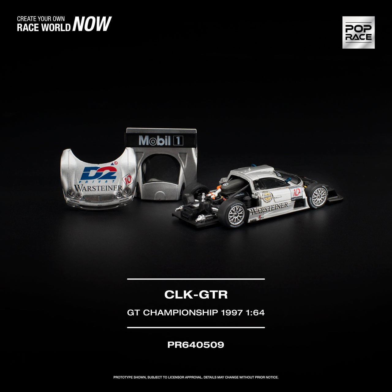 PRE-ORDER Pop Race 1:64 MERCEDES-BENZ AMG CLK GTR FIA GT CHAMPIONSHIP 1997