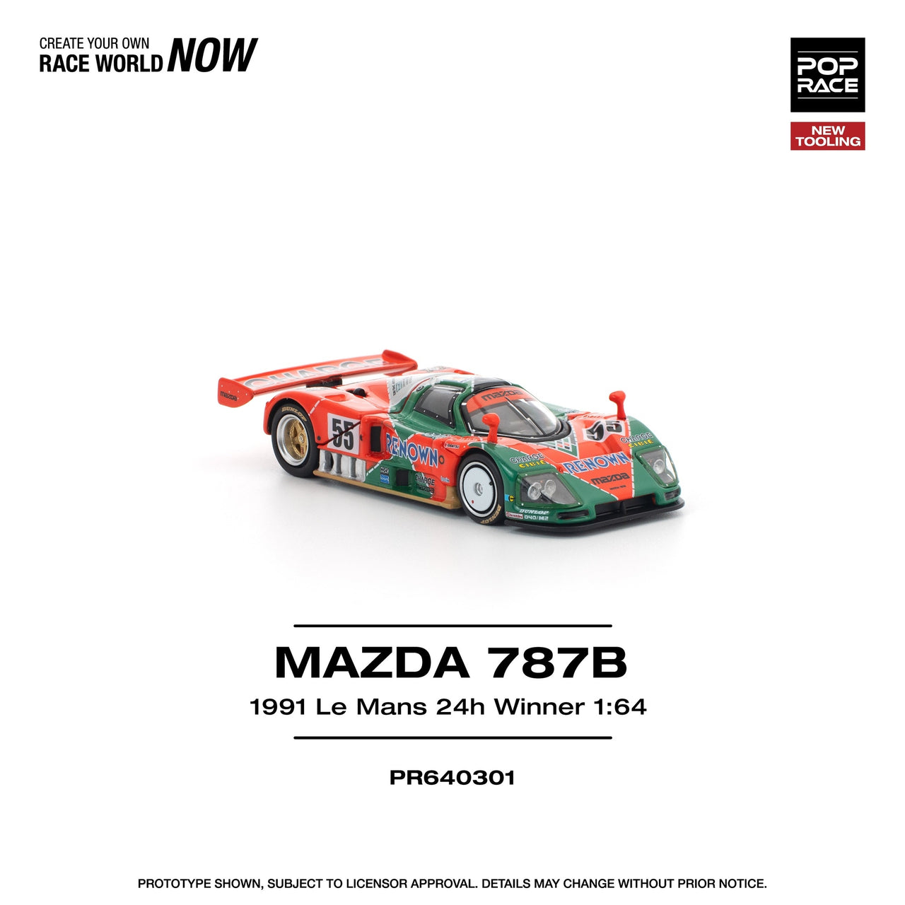 PRE-ORDER Pop Race 1:64 Mazda 787B 1991 LE MANS 24H WINNER