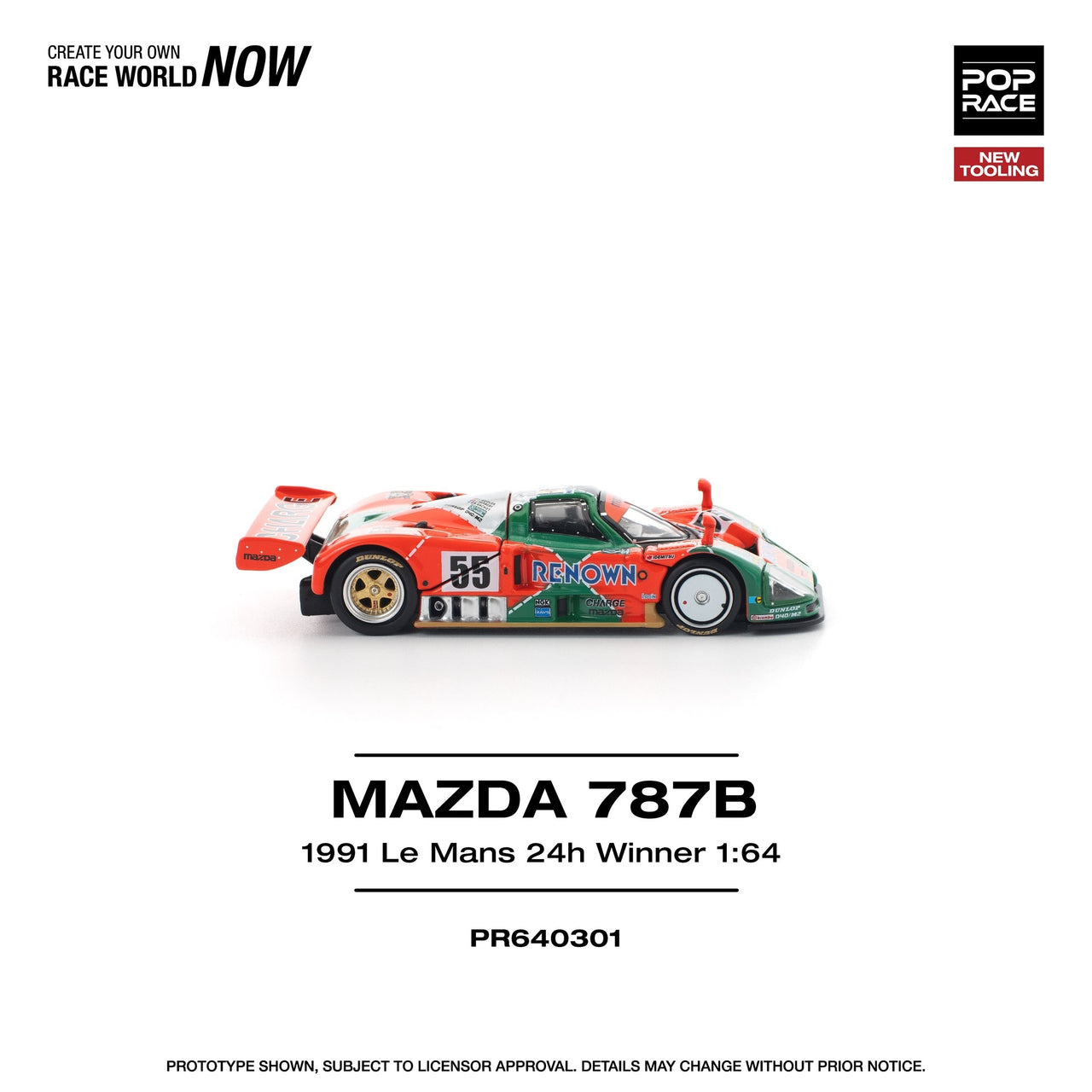 PRE-ORDER Pop Race 1:64 Mazda 787B 1991 LE MANS 24H WINNER