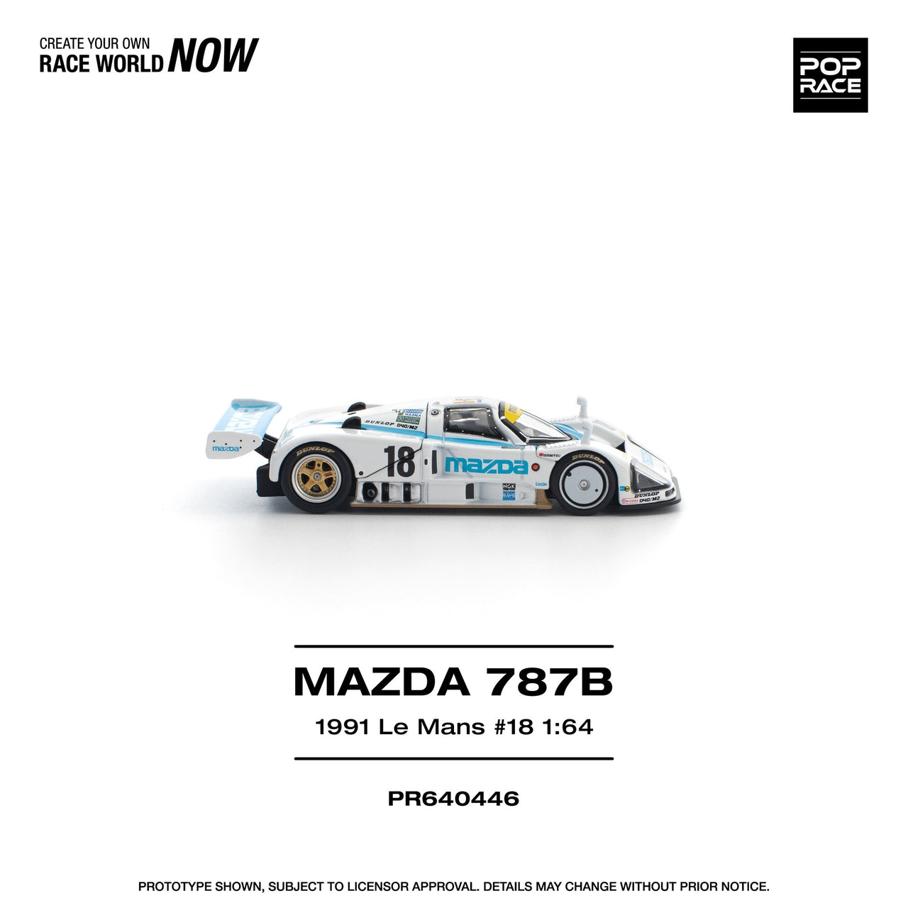 PRE-ORDER Pop Race 1:64 Mazda 787B 1991 LE MANS 24HRS #18