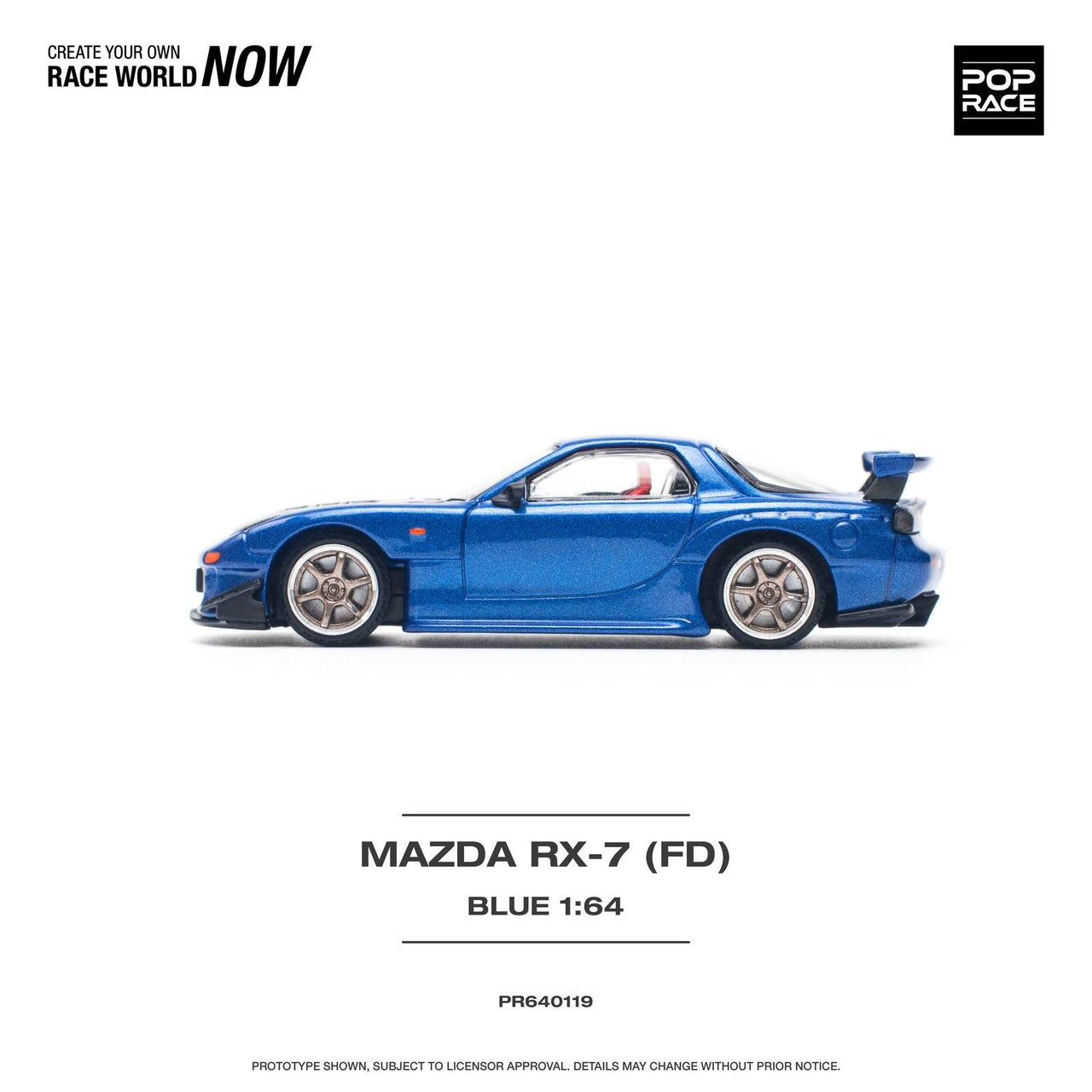 PRE-ORDER Pop Race 1:64 Mazda RX-7 FD3S RE-AMEMIYA Widebody Metallic Blue