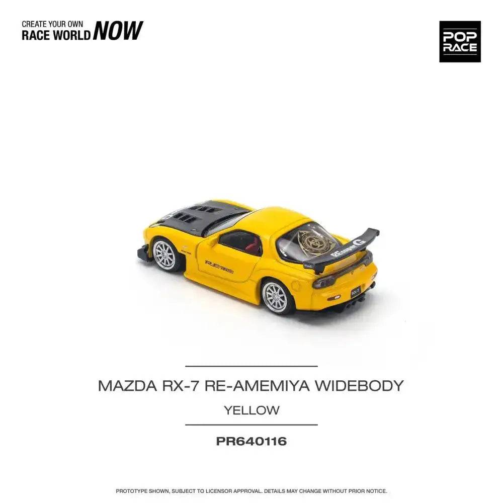 PRE-ORDER Pop Race 1:64 Mazda RX-7 FD3S RE-AMEMIYA Widebody Yellow