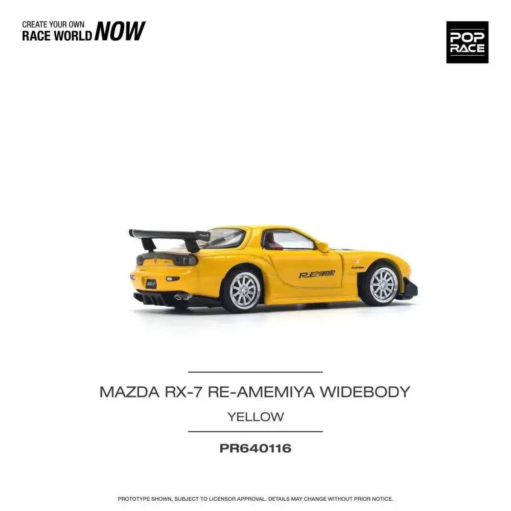 PRE-ORDER Pop Race 1:64 Mazda RX-7 FD3S RE-AMEMIYA Widebody Yellow