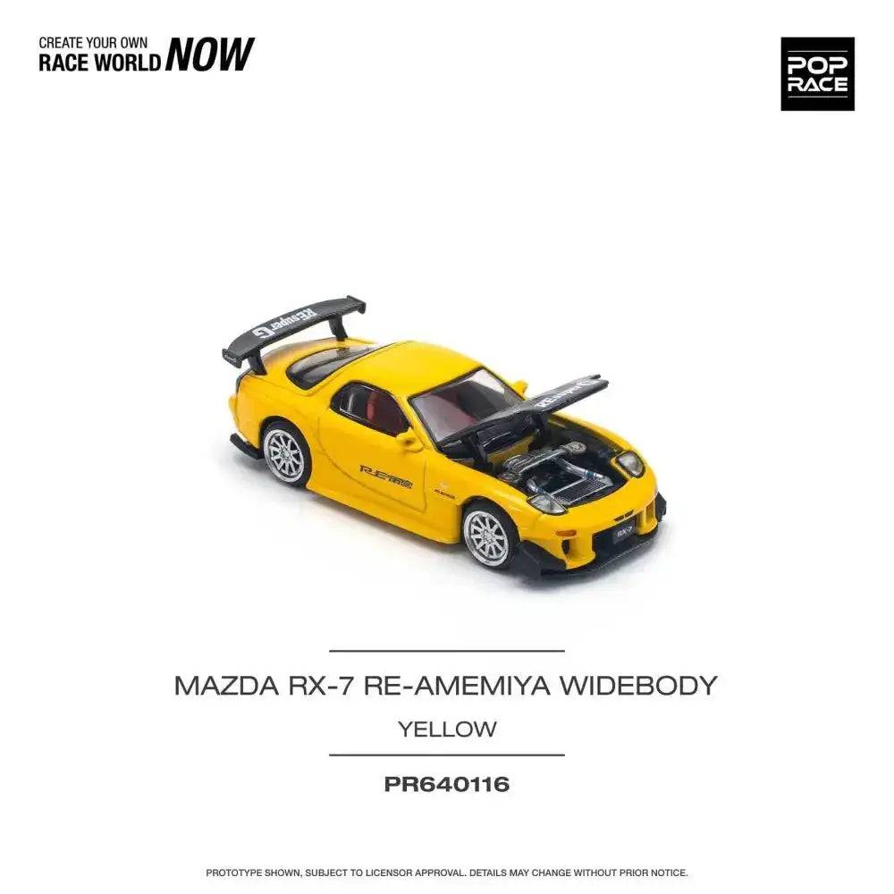 PRE-ORDER Pop Race 1:64 Mazda RX-7 FD3S RE-AMEMIYA Widebody Yellow