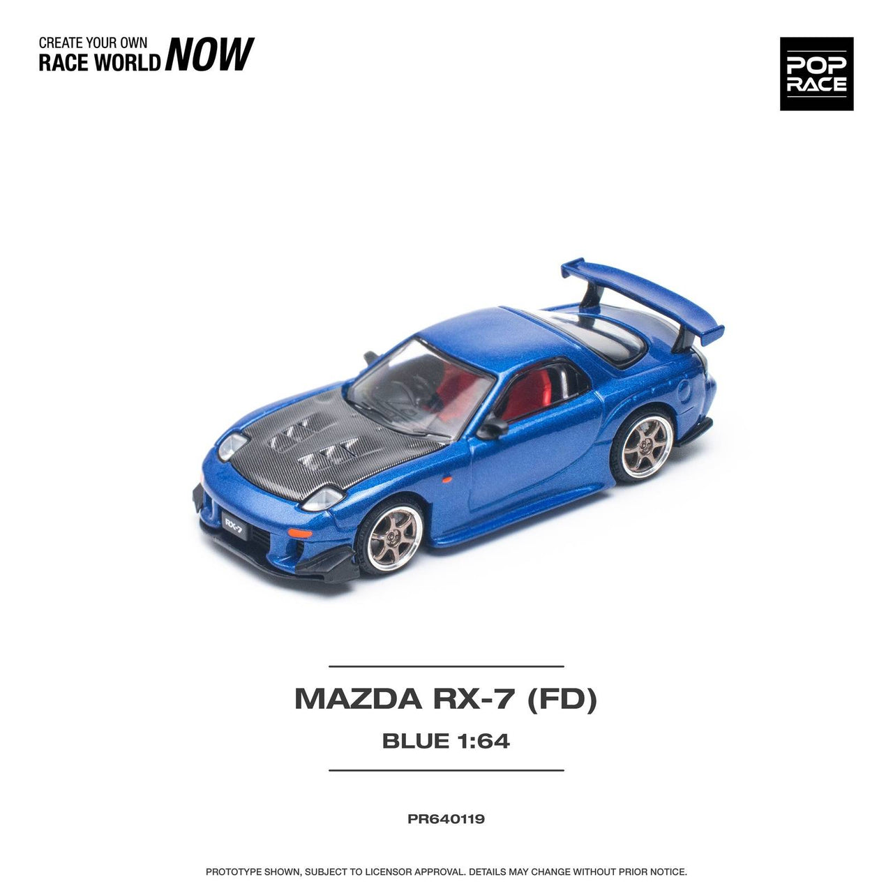 PRE-ORDER Pop Race 1:64 Mazda RX-7 FD3S RE-AMEMIYA Widebody Metallic Blue