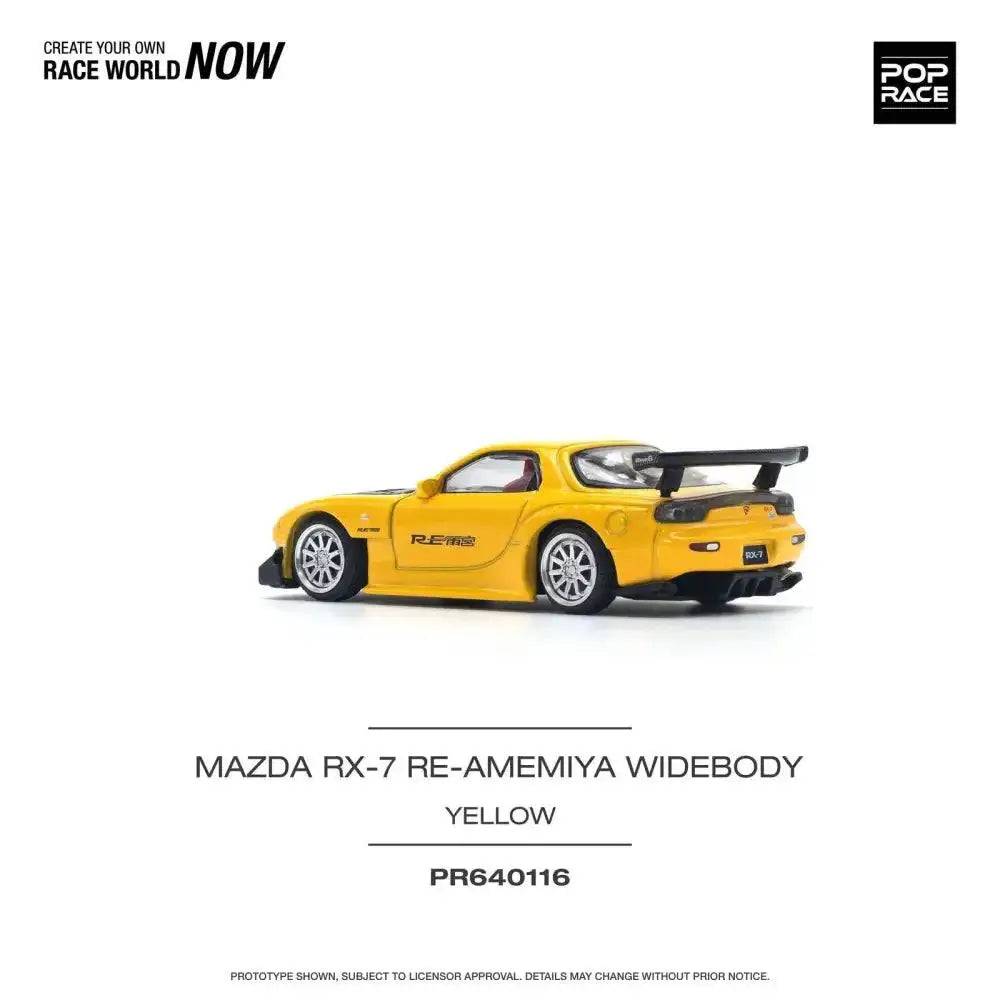 PRE-ORDER Pop Race 1:64 Mazda RX-7 FD3S RE-AMEMIYA Widebody Yellow