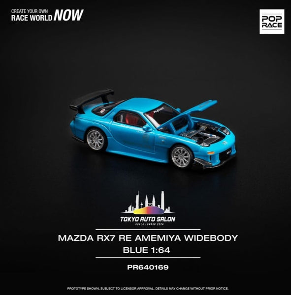 Pop Race Mazda RX-7 RE-Amemiya Blue 1/64