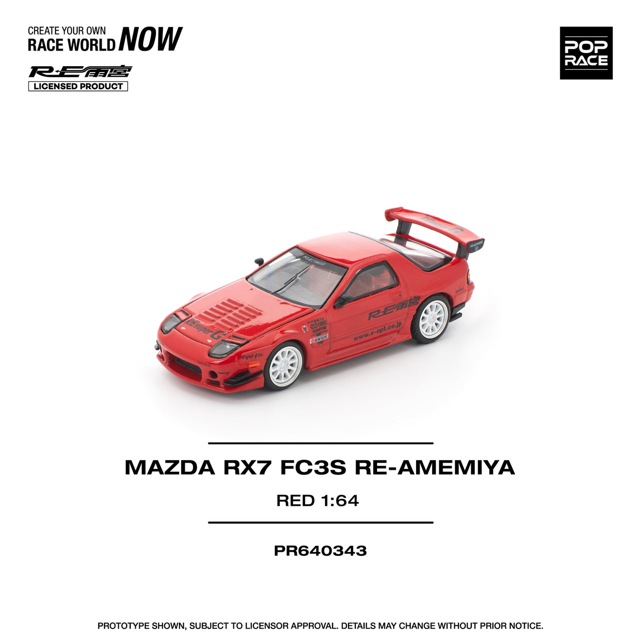 PRE-ORDER Pop Race 1:64 Mazda RX-7 FD3S Re Amamiya Red