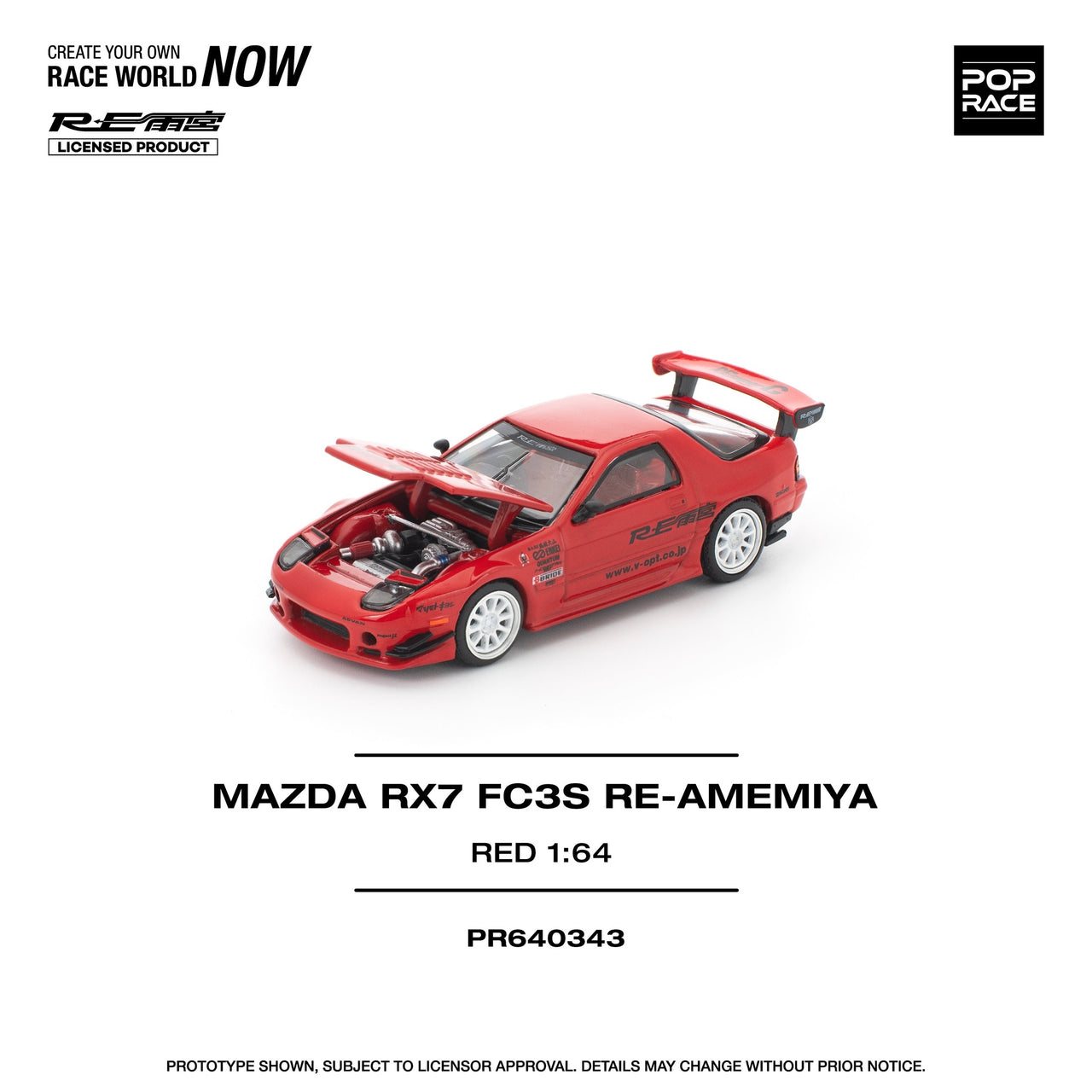 PRE-ORDER Pop Race 1:64 Mazda RX-7 FD3S Re Amamiya Red