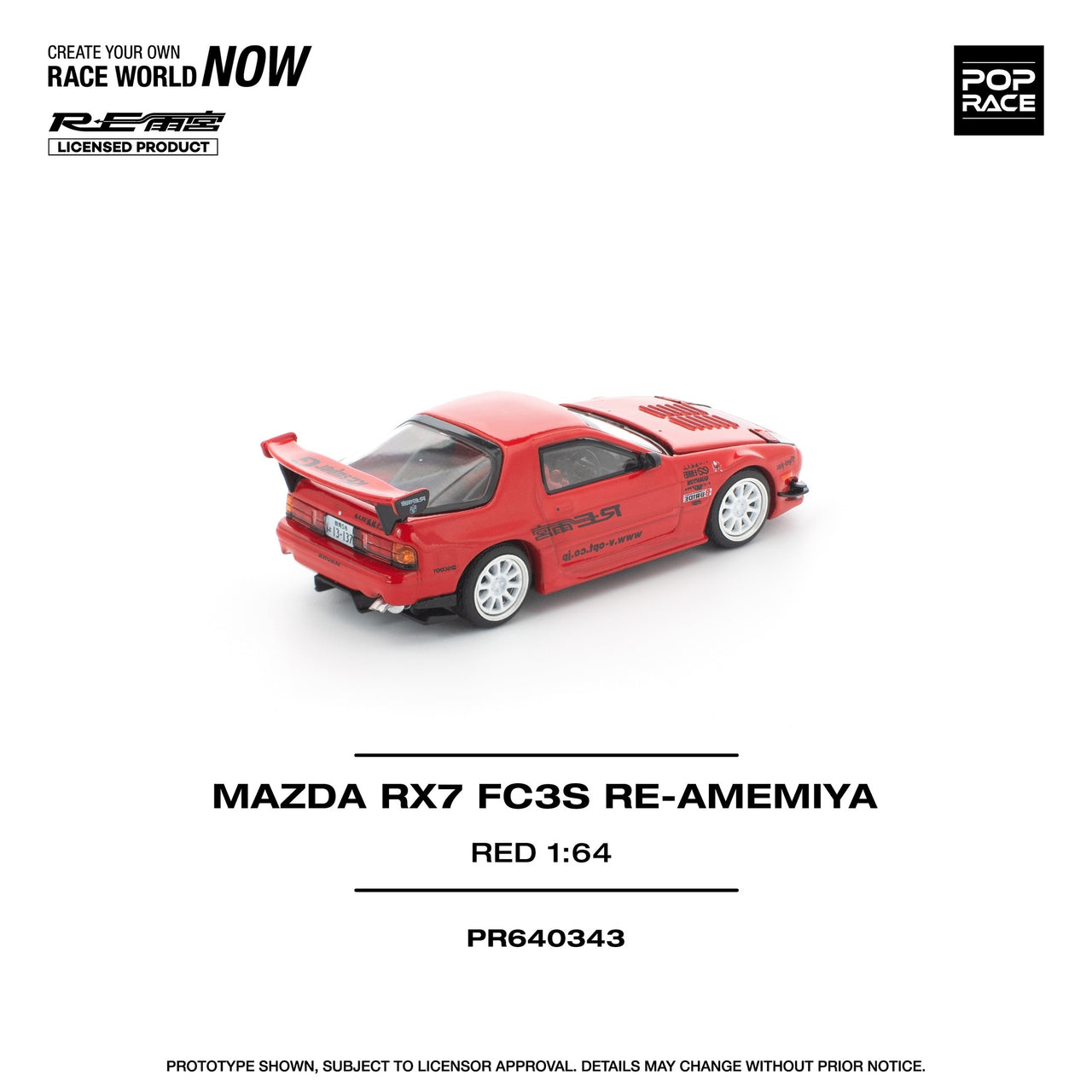 PRE-ORDER Pop Race 1:64 Mazda RX-7 FD3S Re Amamiya Red
