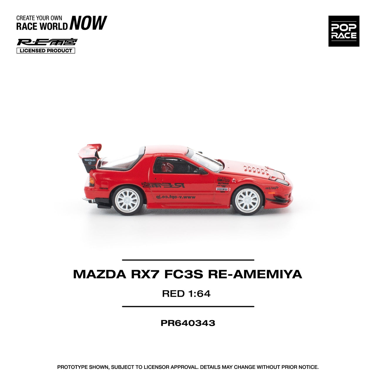 PRE-ORDER Pop Race 1:64 Mazda RX-7 FD3S Re Amamiya Red