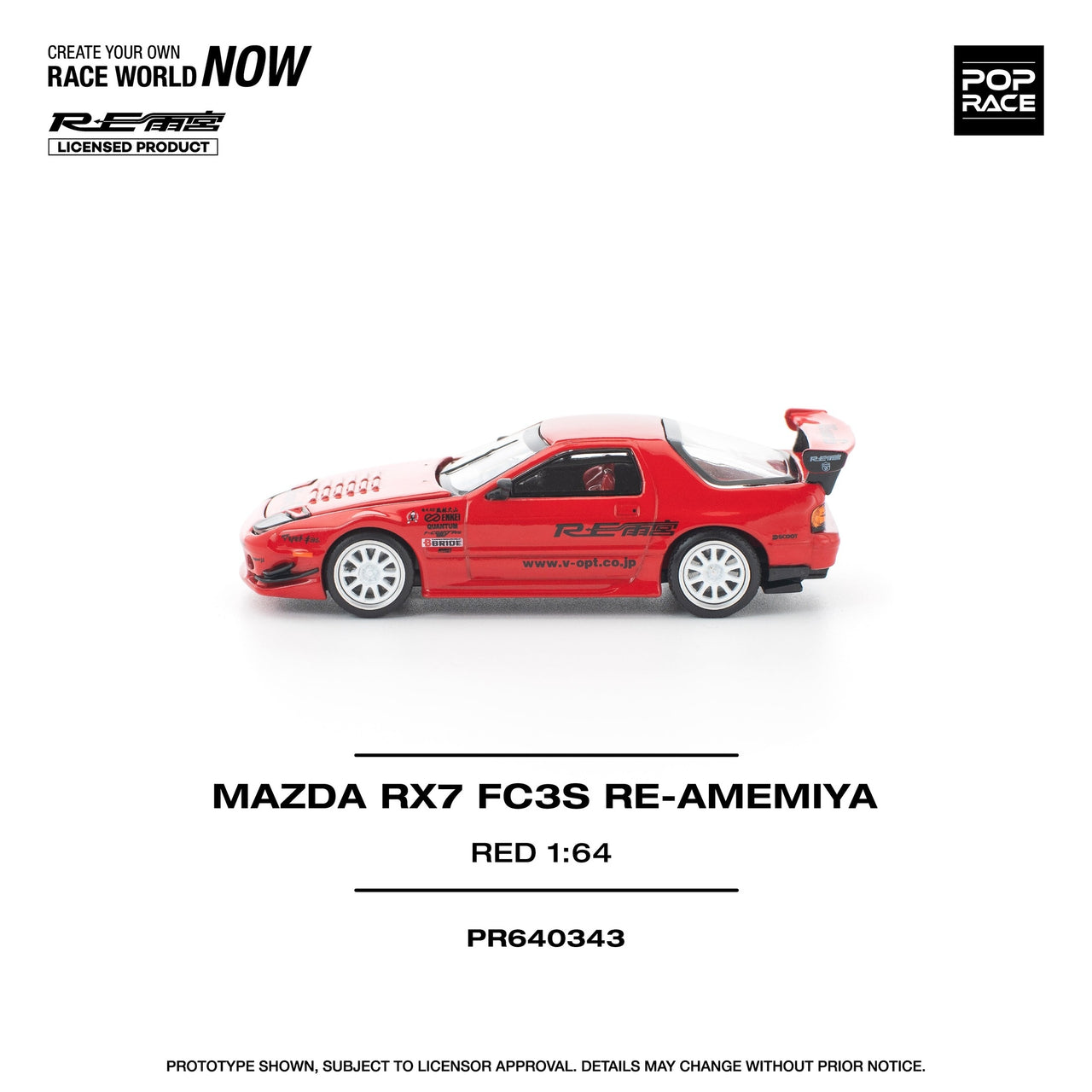 PRE-ORDER Pop Race 1:64 Mazda RX-7 FD3S Re Amamiya Red