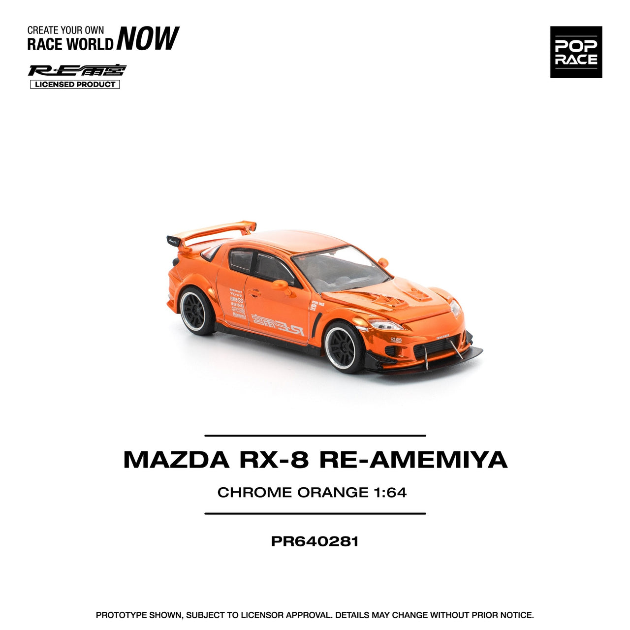 Pop Race x Enigma 1:64 Mazda RX-8 RE-AMEMIYA Orange – Little Luca's Toys
