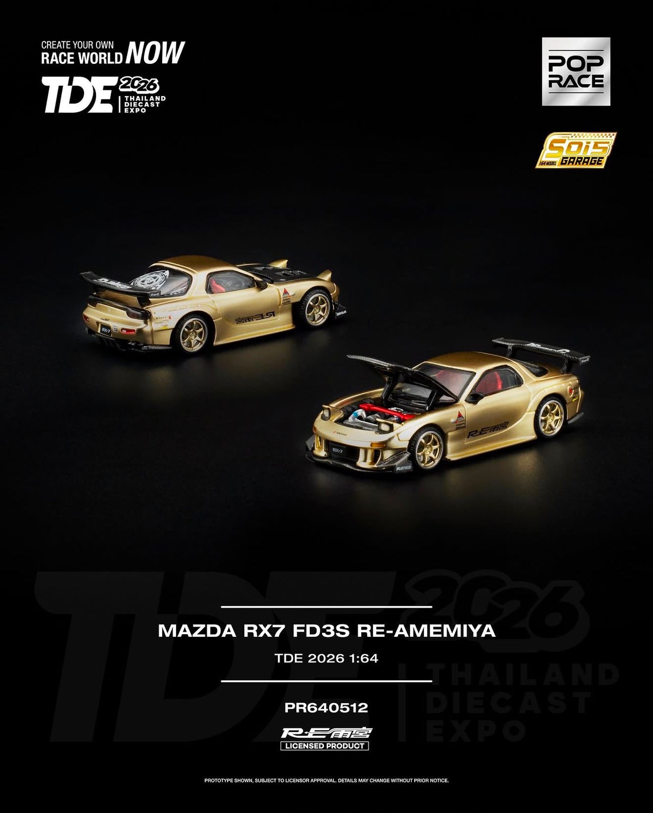 PRE-ORDER Pop Race 1:64 Mazda RX-& FC3S TDE Exclusive