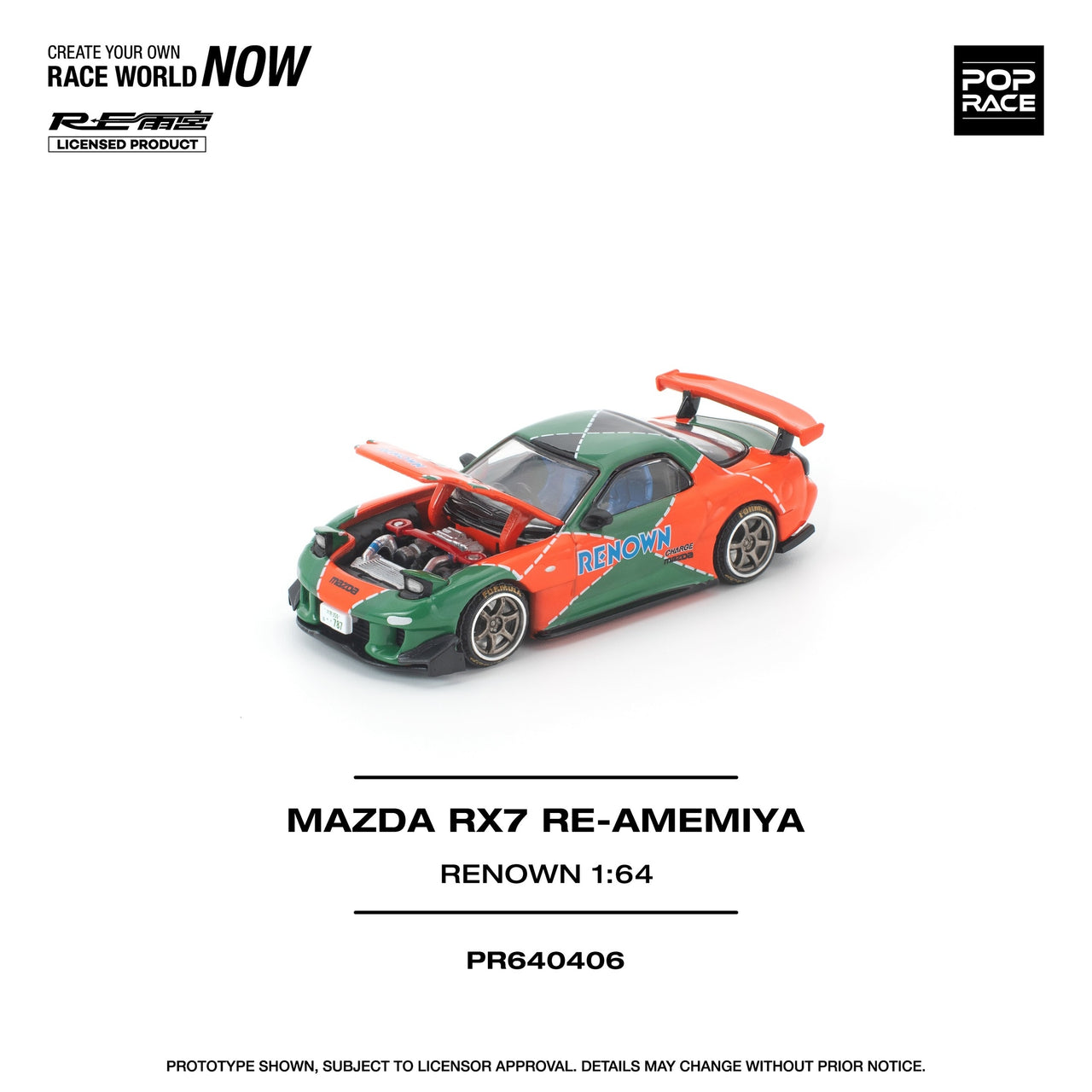 PRE-ORDER Pop Race 1:64 Mazda RX7 FC3S RE-AMEMIYA RENOWN