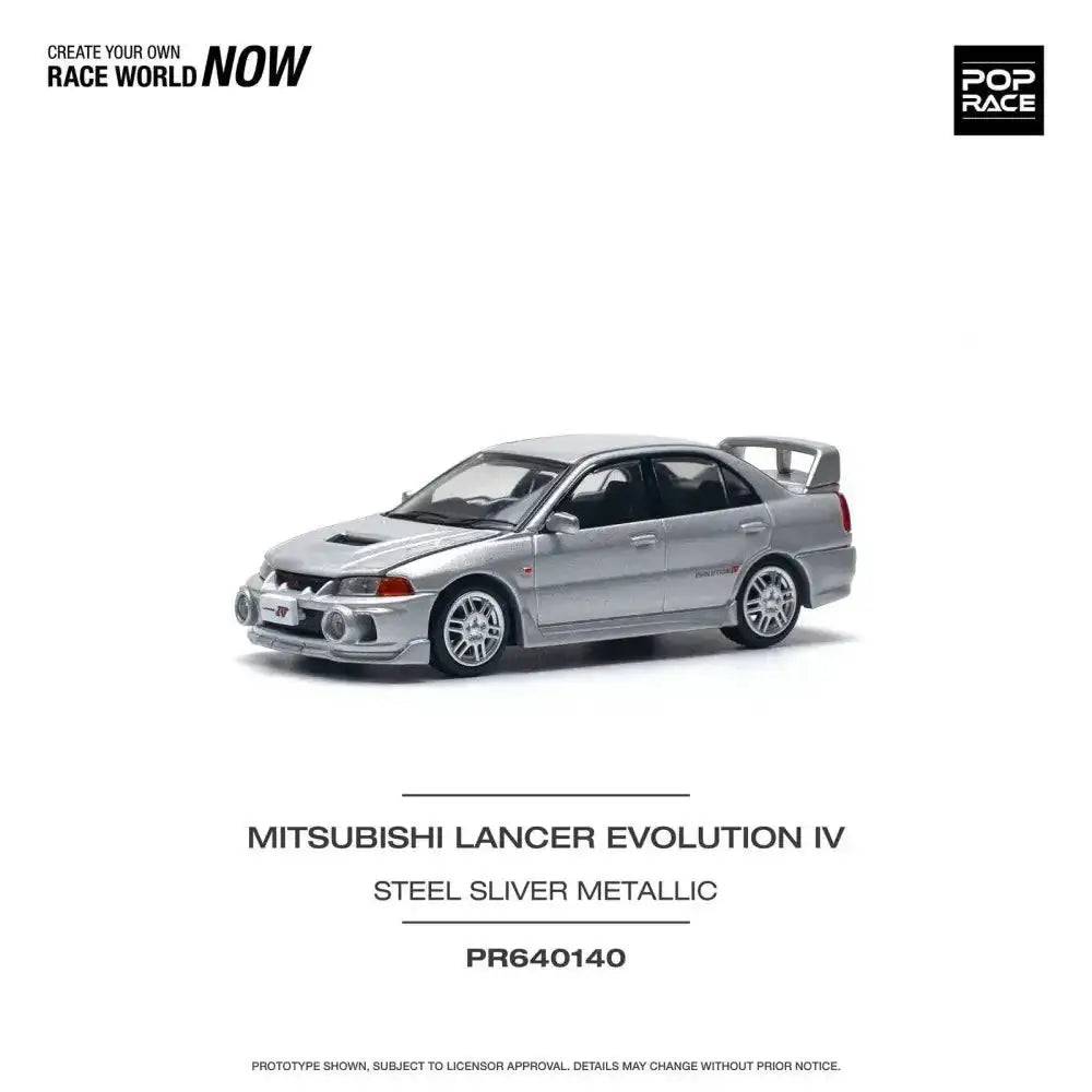 PRE-ORDER Pop Race 1:64 Mitsubishi Evolution IV Steel Silver