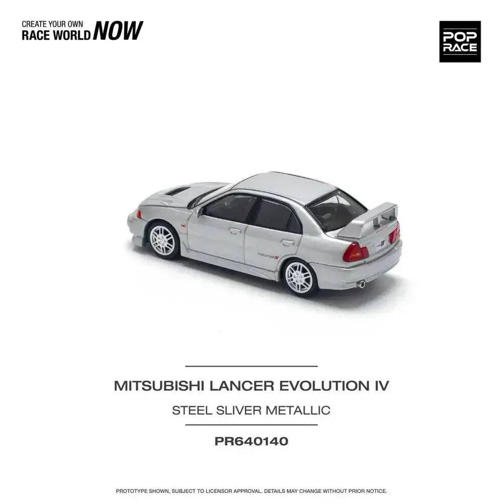 PRE-ORDER Pop Race 1:64 Mitsubishi Evolution IV Steel Silver