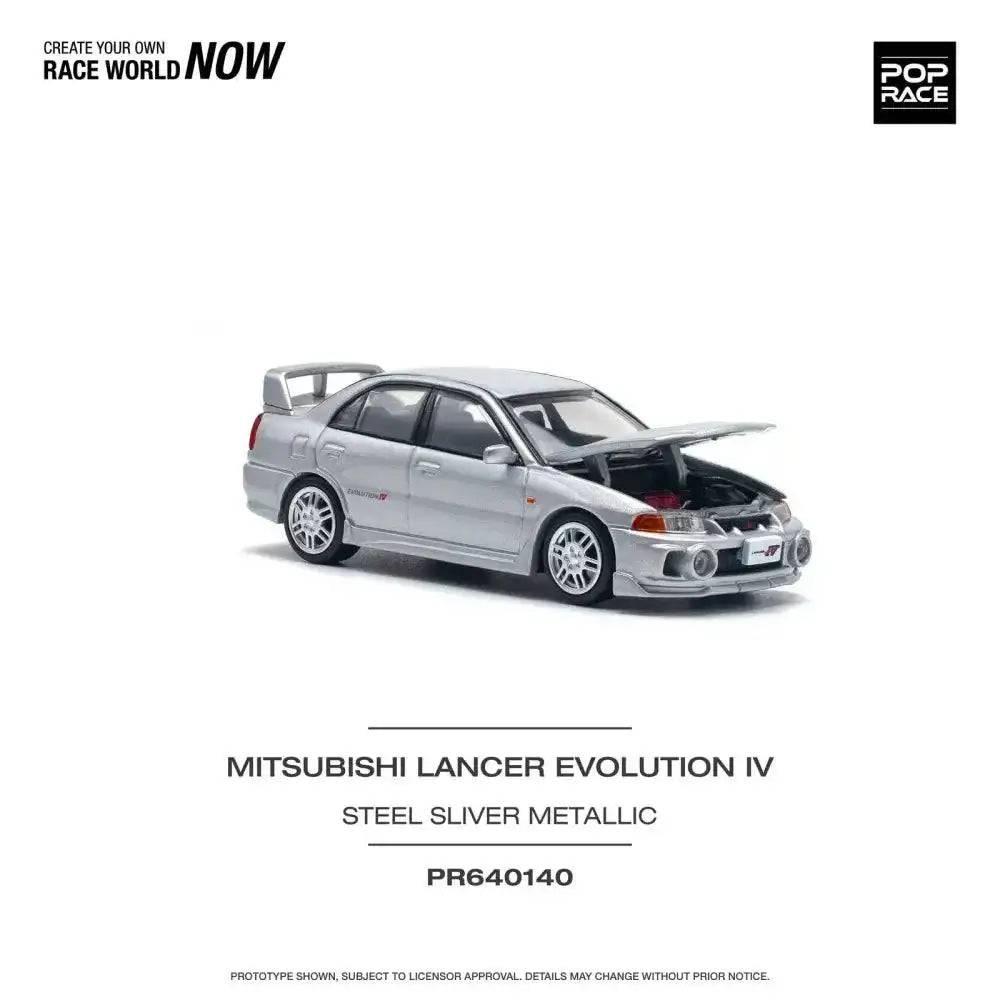 PRE-ORDER Pop Race 1:64 Mitsubishi Evolution IV Steel Silver