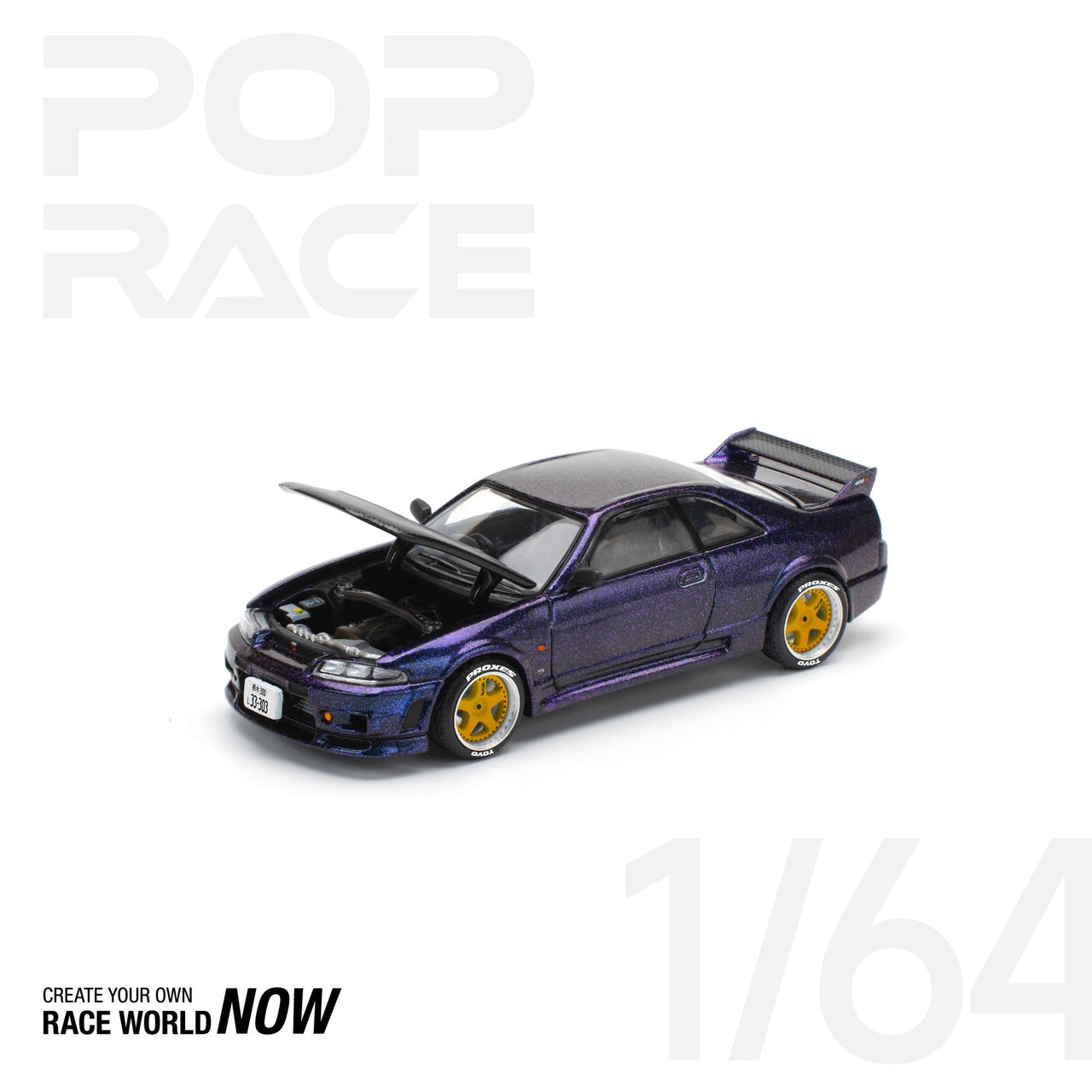 PRE-ORDER Pop Race 1:64 Nissan GT-R R33 NISMO - MIDNIGHT PURPLE