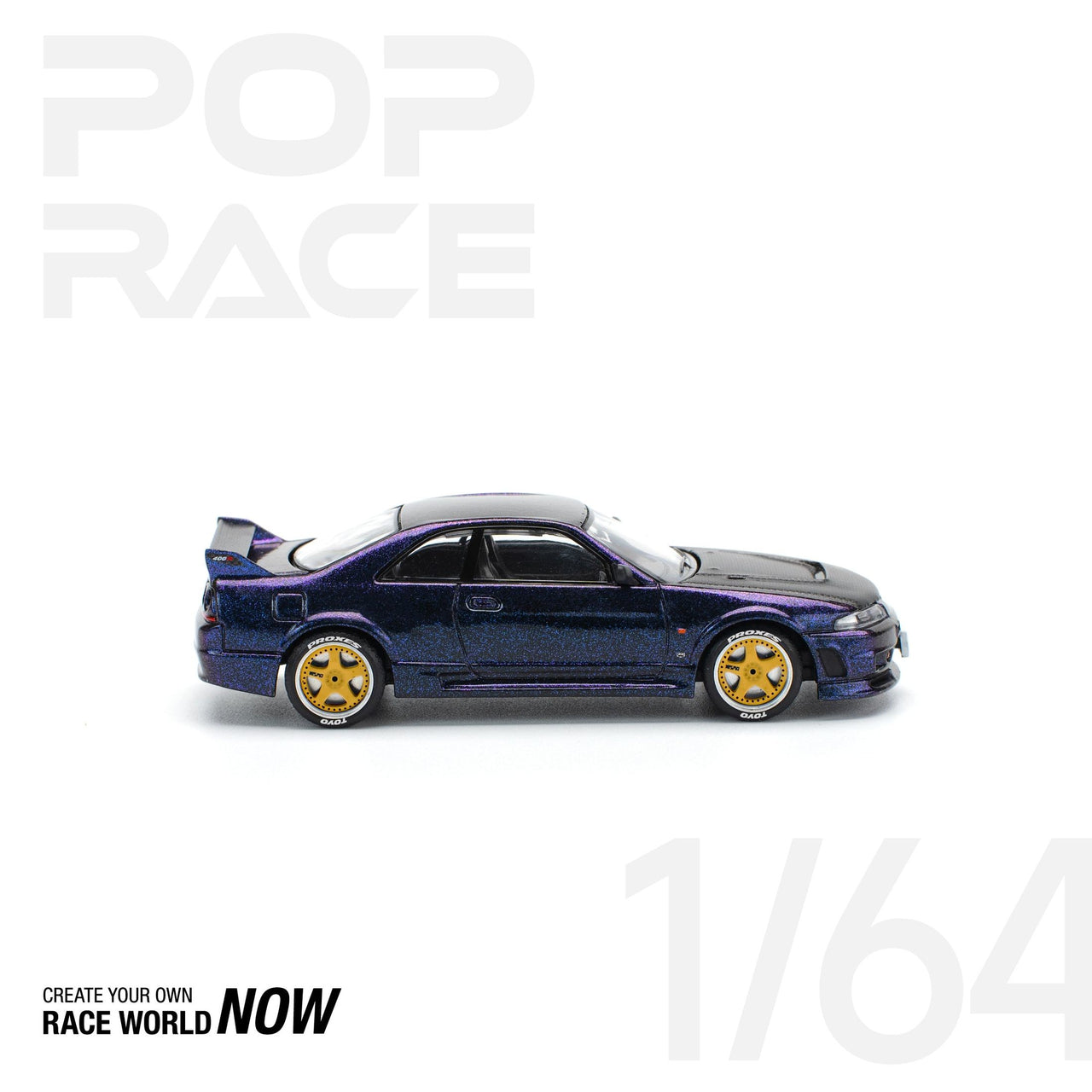 PRE-ORDER Pop Race 1:64 Nissan GT-R R33 NISMO - MIDNIGHT PURPLE