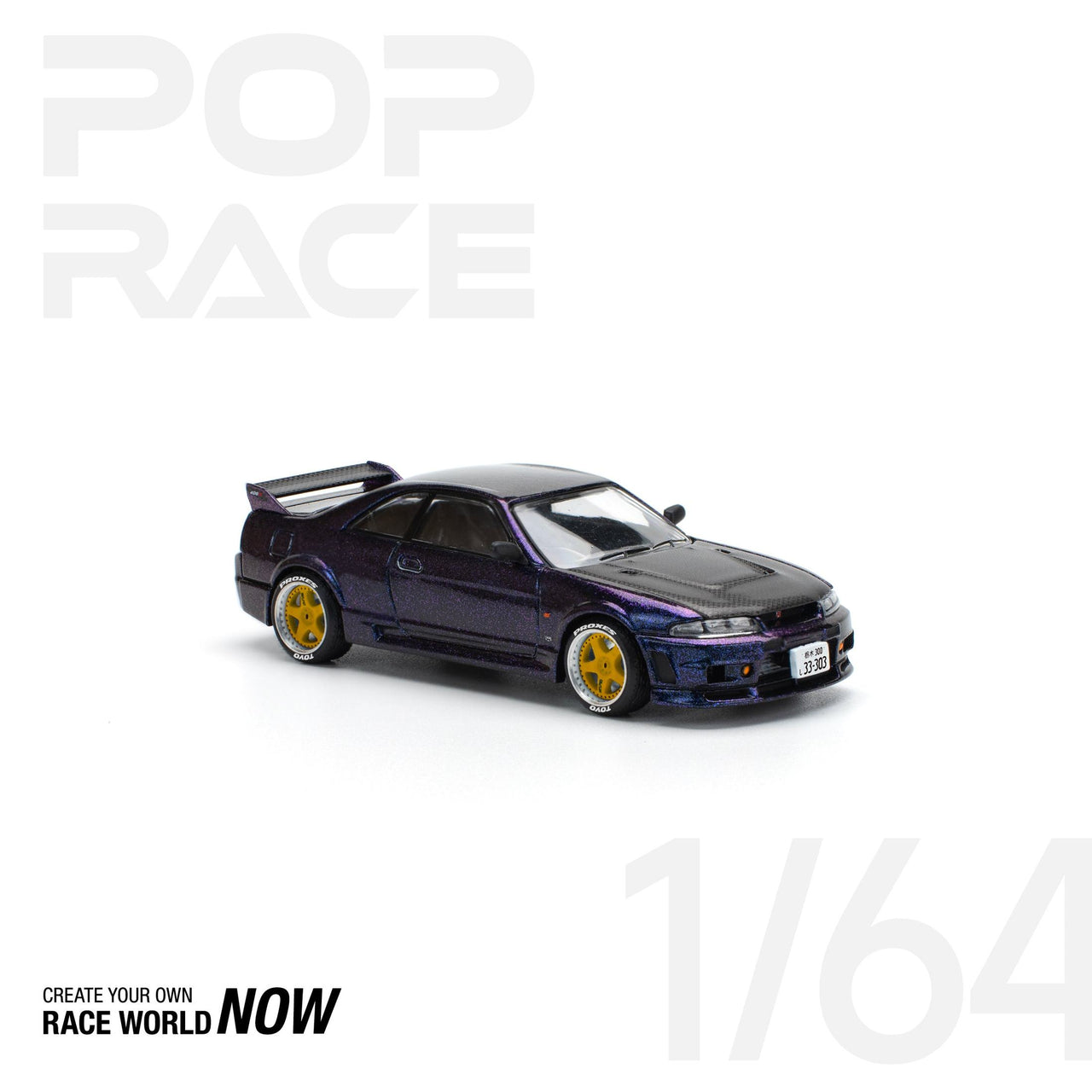 PRE-ORDER Pop Race 1:64 Nissan GT-R R33 NISMO - MIDNIGHT PURPLE