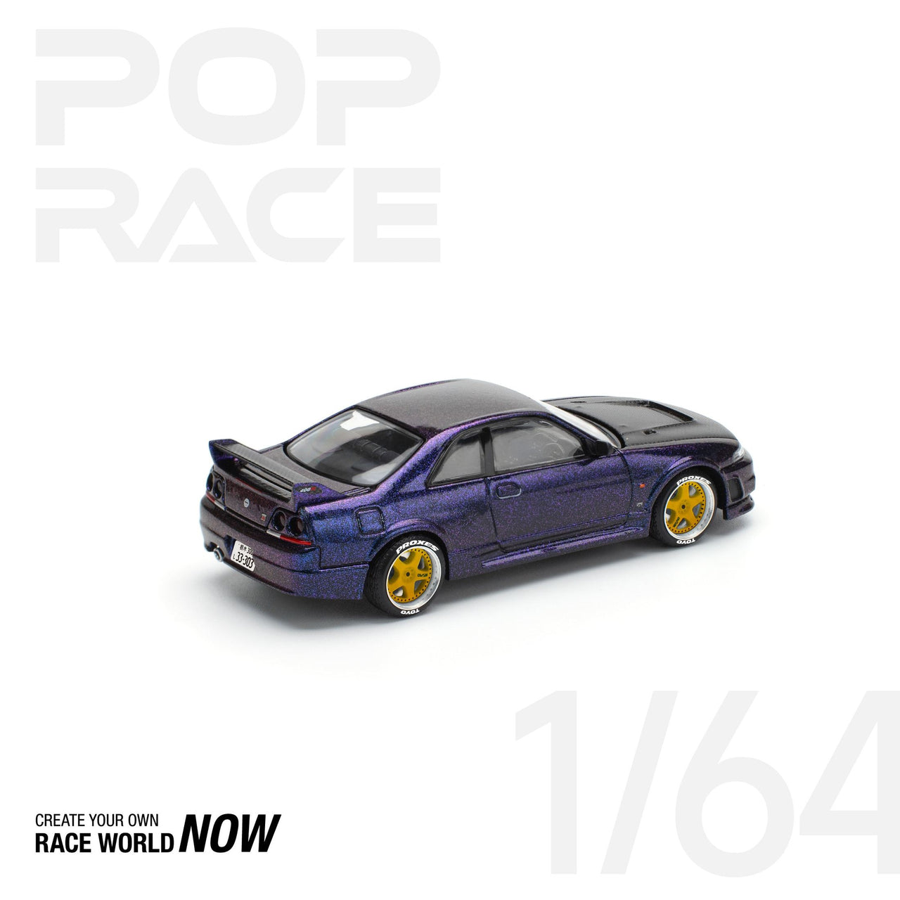 PRE-ORDER Pop Race 1:64 Nissan GT-R R33 NISMO - MIDNIGHT PURPLE