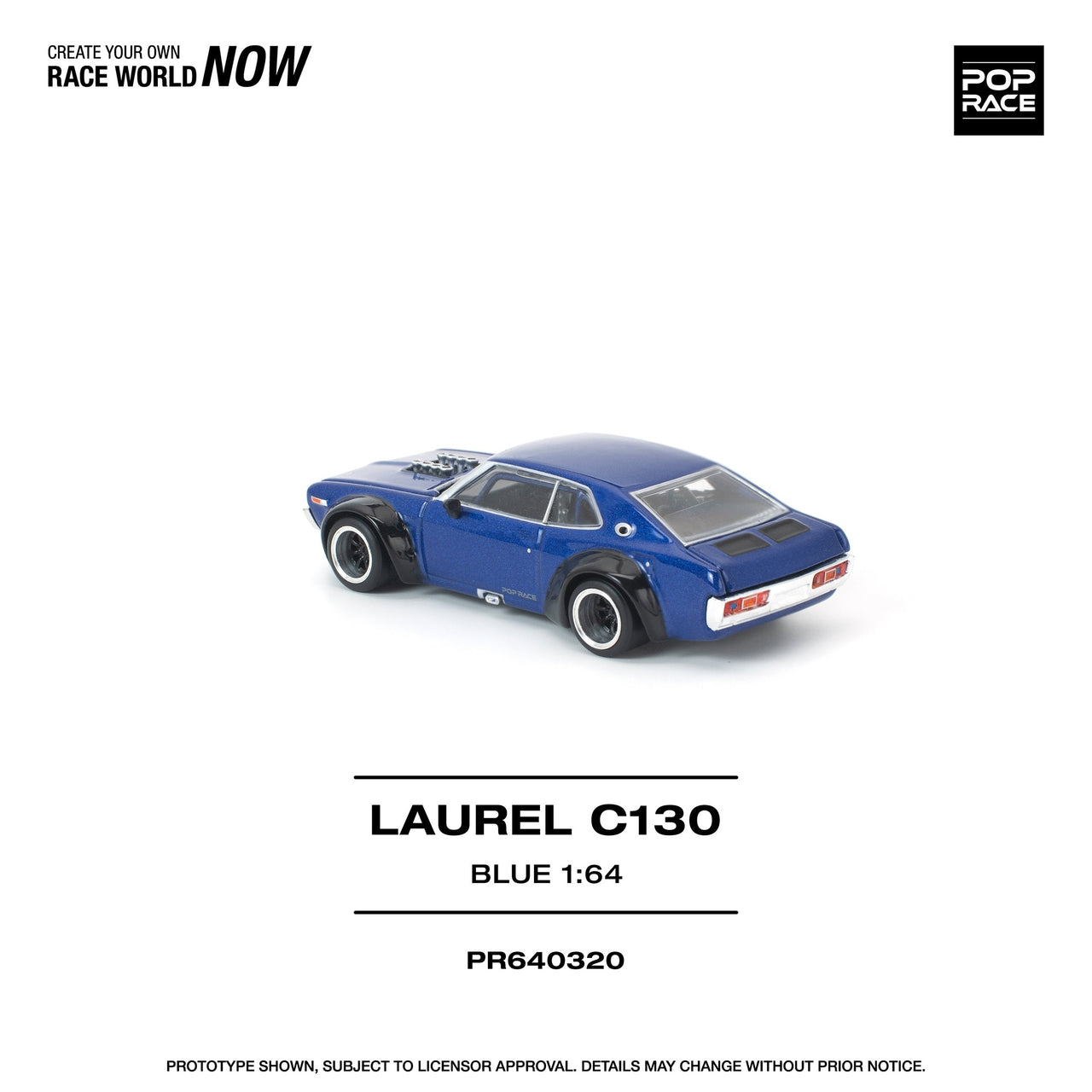 PRE-ORDER Pop Race 1:64 Nissan LAUREL C130 BLUE