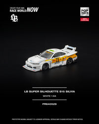 Thumbnail for PRE-ORDER Pop Race 1:64 Nissan LB SUPER SILHOUETTE S15 SILVIA WHITE NEW TOOLING
