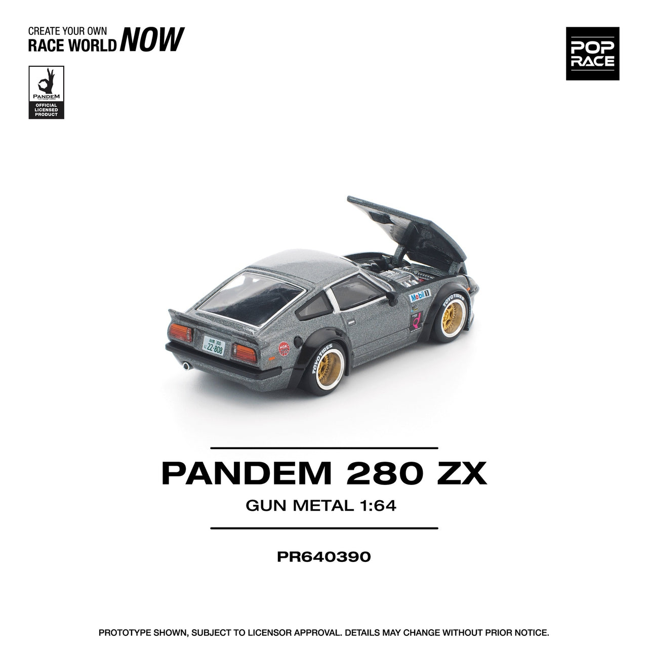 PRE-ORDER Pop Race 1:64 Nissan PANDEM 280ZX GUN METAL