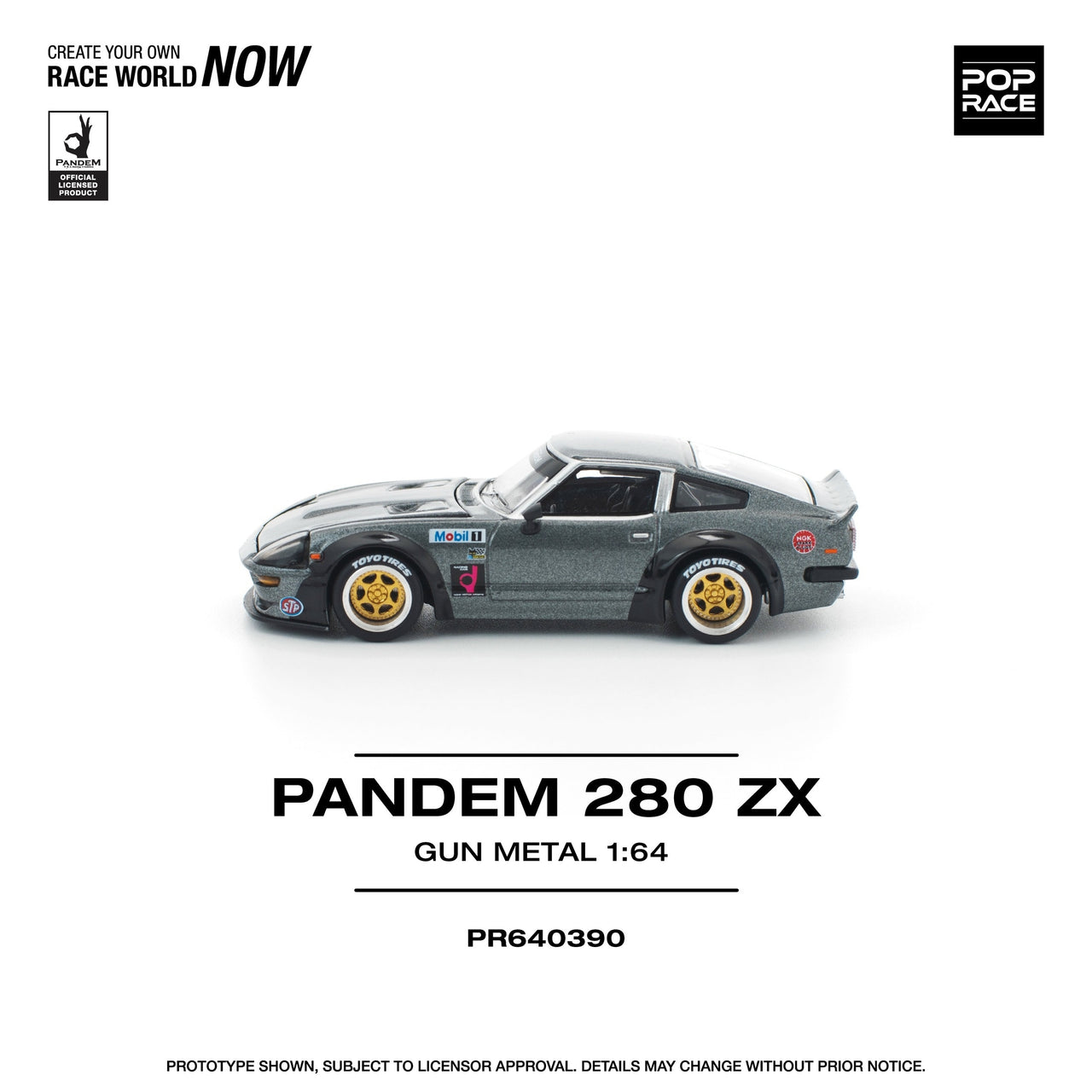PRE-ORDER Pop Race 1:64 Nissan PANDEM 280ZX GUN METAL