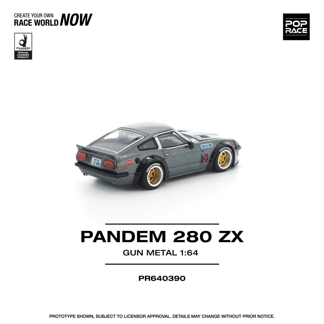 PRE-ORDER Pop Race 1:64 Nissan PANDEM 280ZX GUN METAL