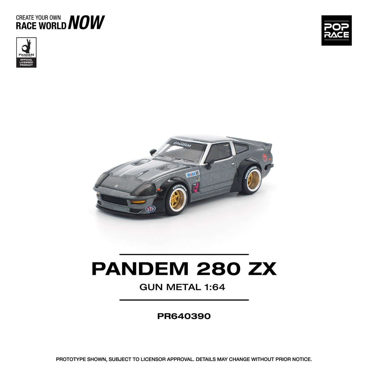 PRE-ORDER Pop Race 1:64 Nissan PANDEM 280ZX GUN METAL