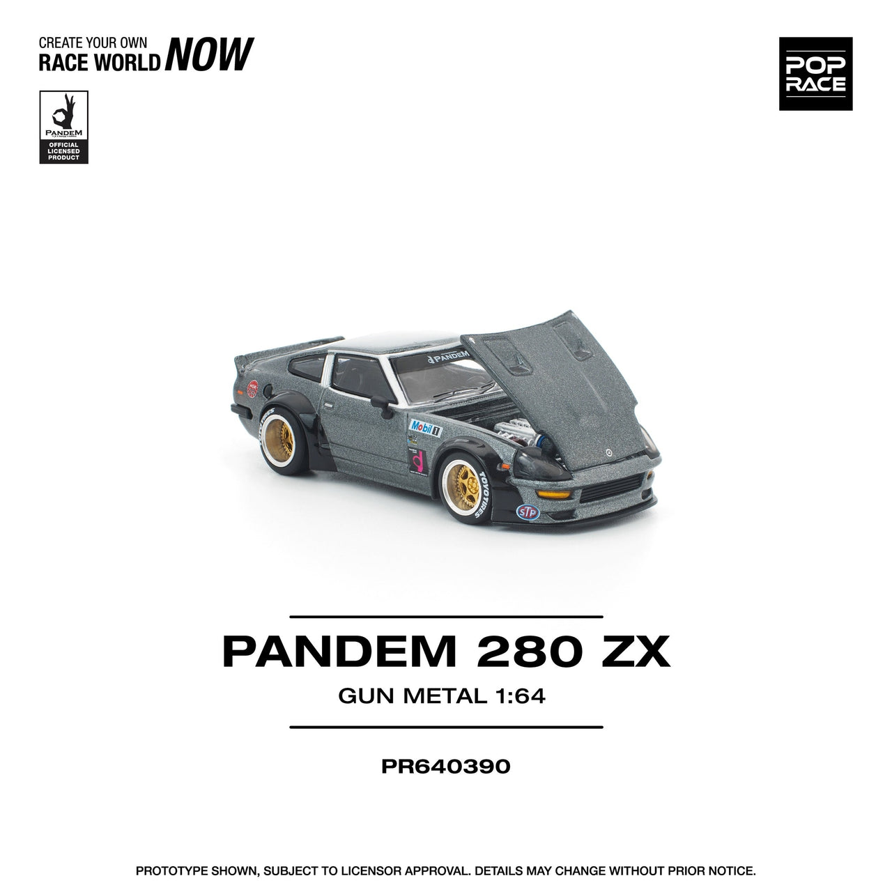 PRE-ORDER Pop Race 1:64 Nissan PANDEM 280ZX GUN METAL