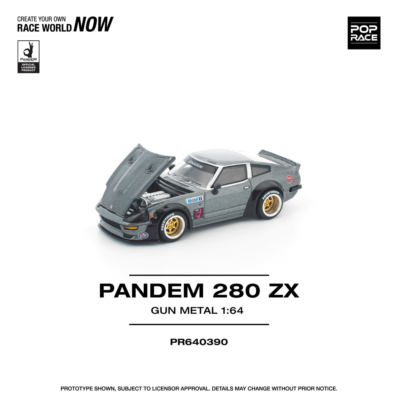 PRE-ORDER Pop Race 1:64 Nissan PANDEM 280ZX GUN METAL