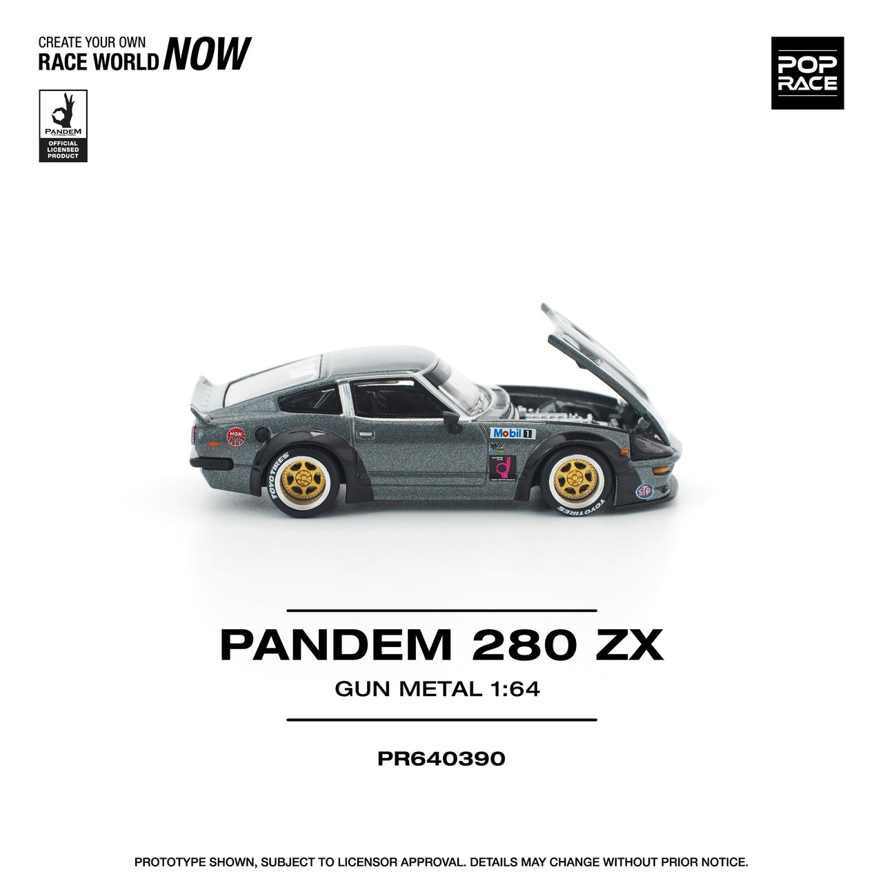 PRE-ORDER Pop Race 1:64 Nissan PANDEM 280ZX GUN METAL