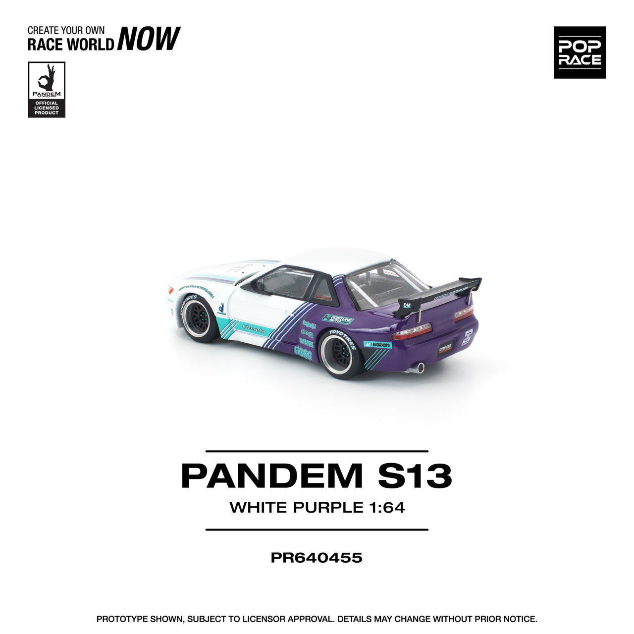 PRE-ORDER Pop Race 1:64 Nissan PANDEM S13 White Purple