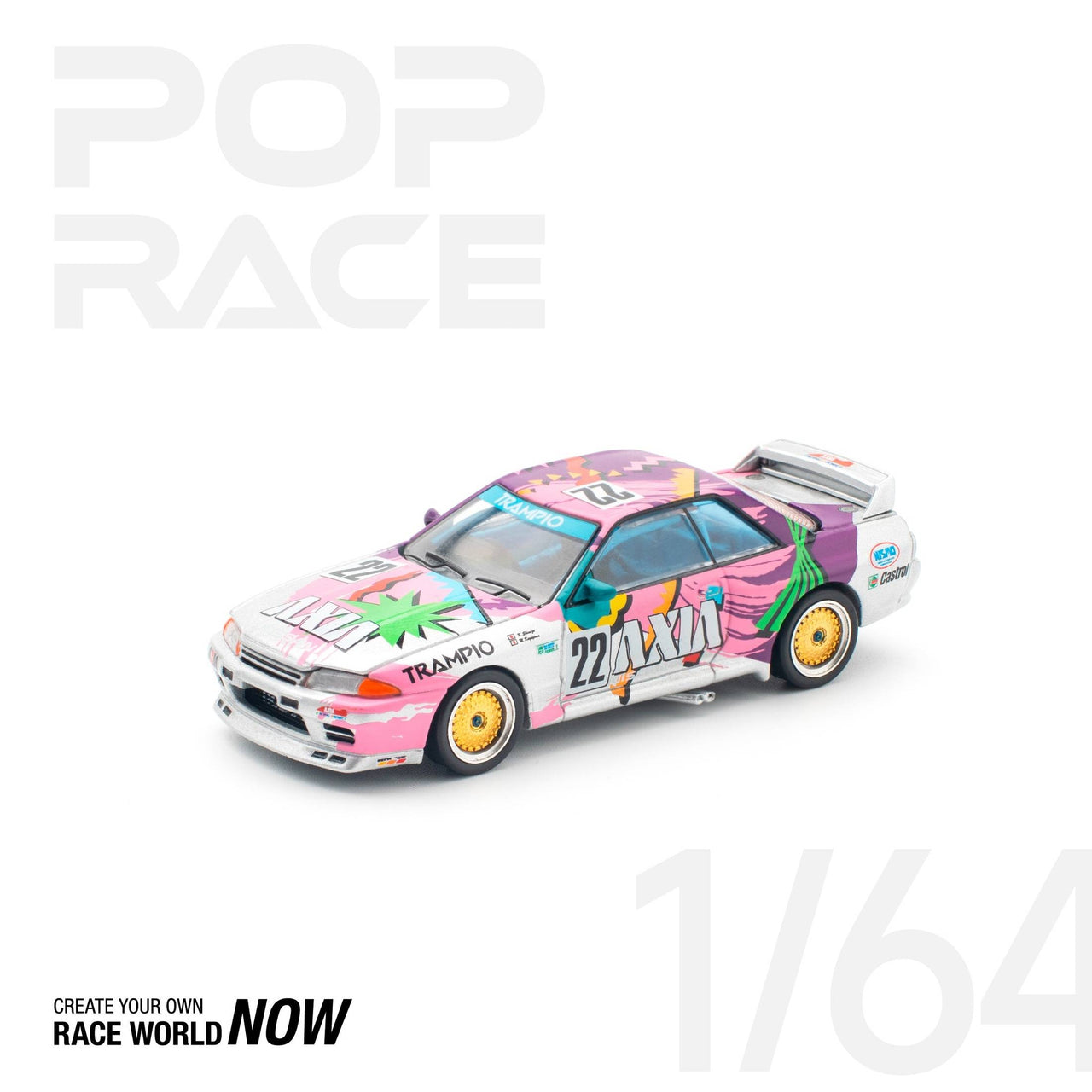 PRE-ORDER Pop Race 1:64 Nissan Skyline GT-R R32 #22 AXIA Group A