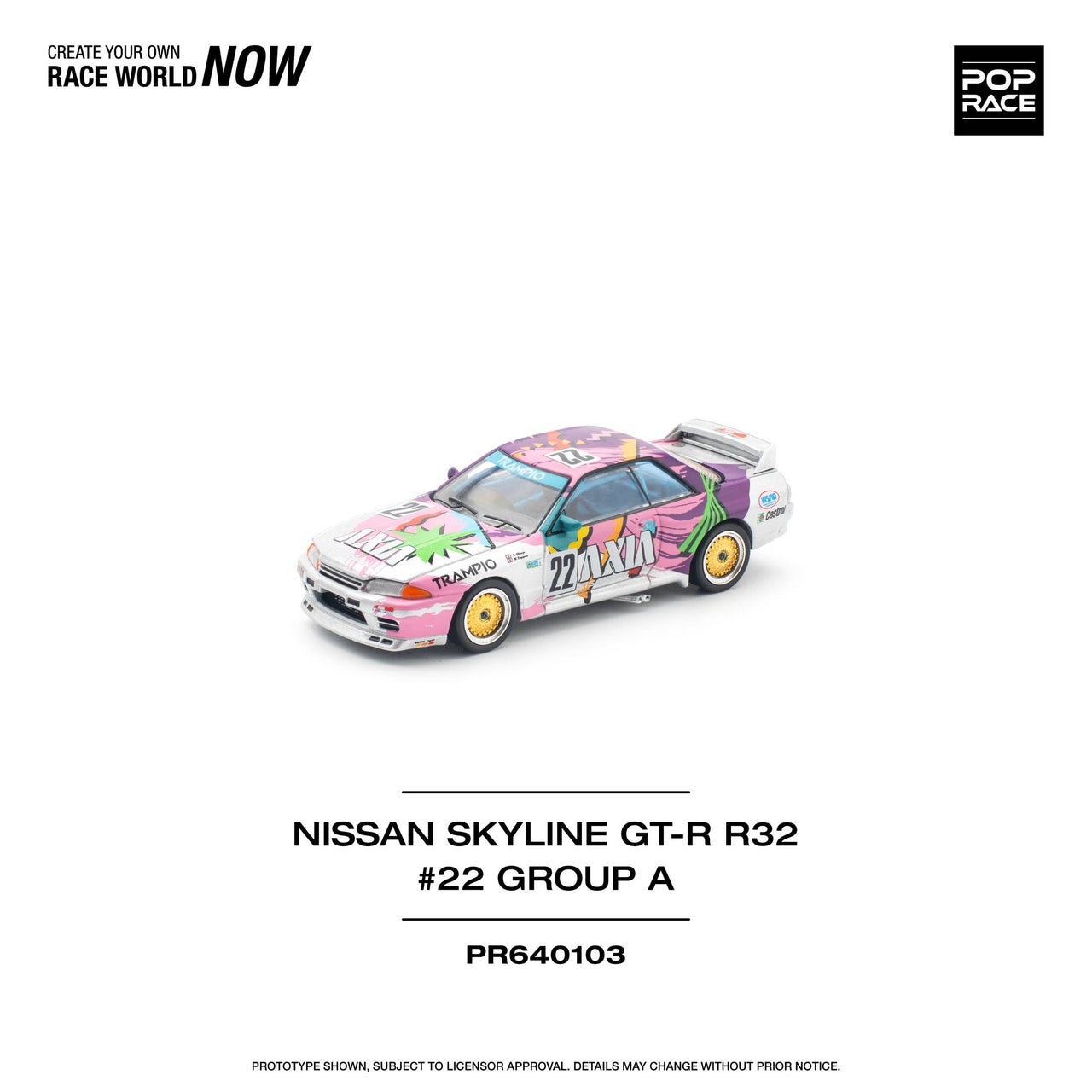 PRE-ORDER Pop Race 1:64 Nissan Skyline GT-R R32 #22 AXIA Group A