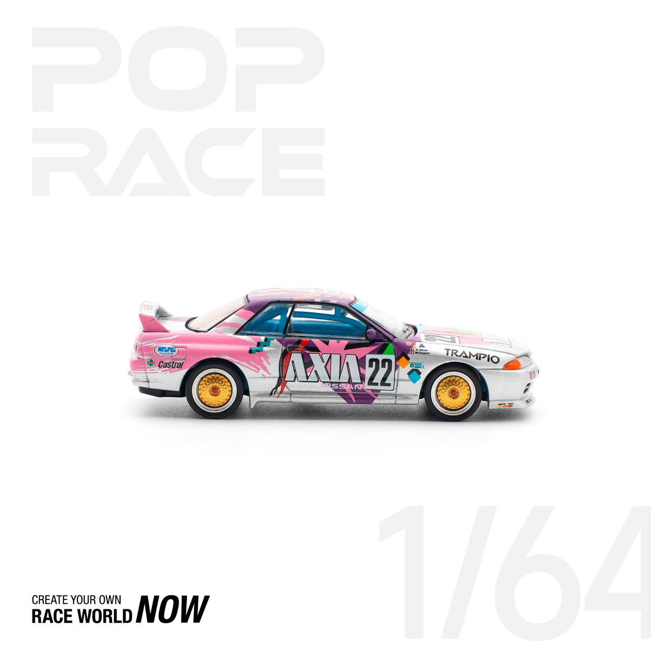 PRE-ORDER Pop Race 1:64 Nissan Skyline GT-R R32 #22 AXIA Group A