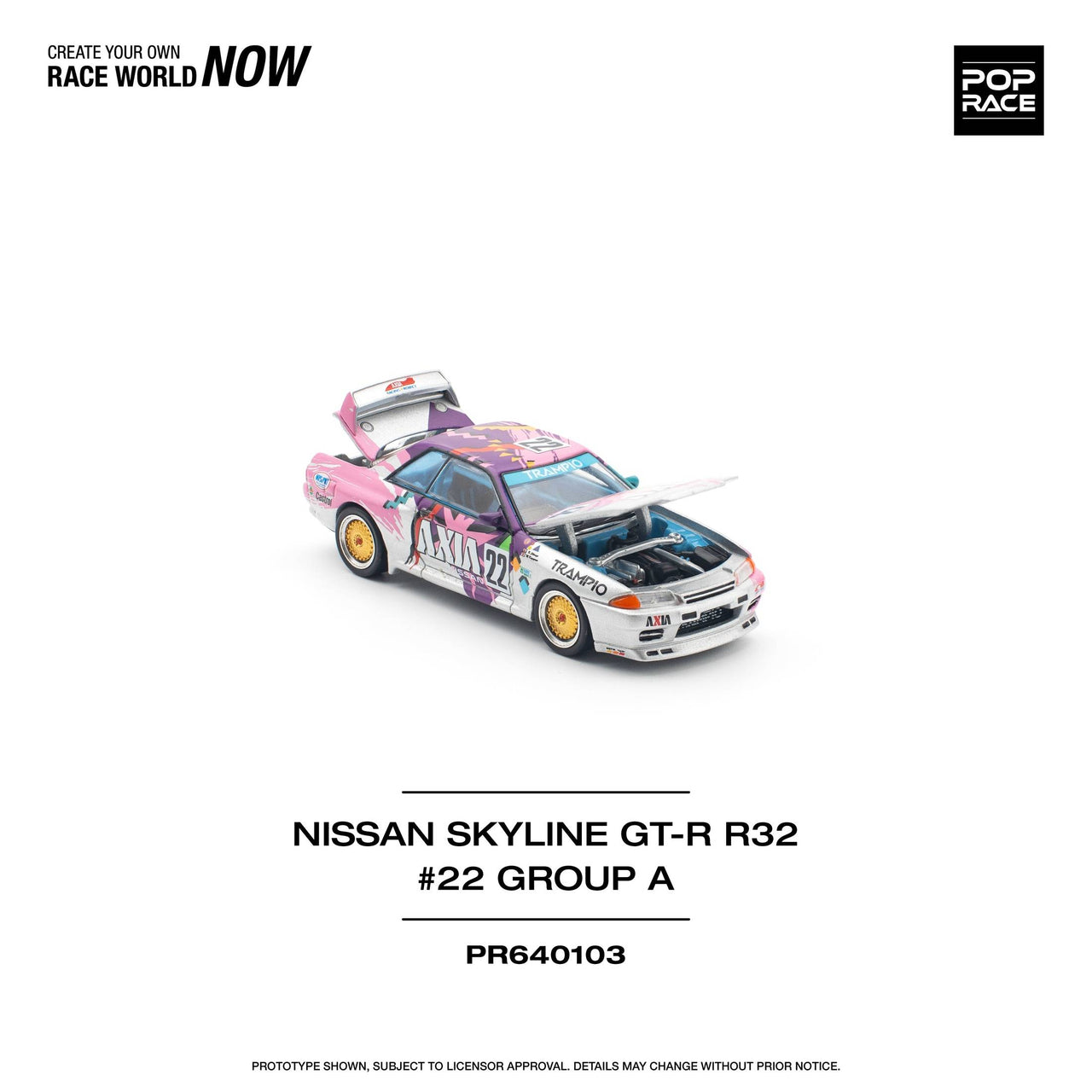 PRE-ORDER Pop Race 1:64 Nissan Skyline GT-R R32 #22 AXIA Group A