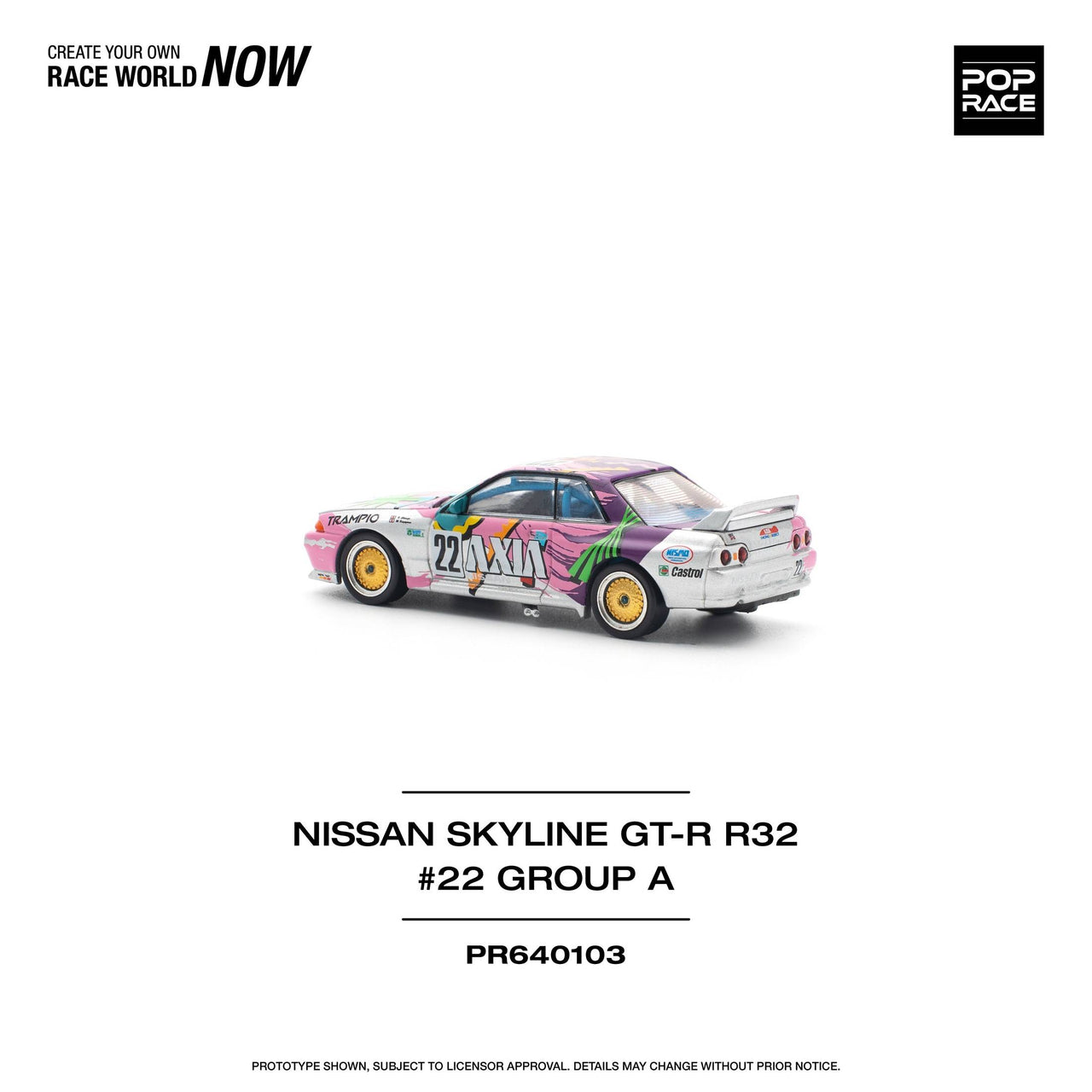 PRE-ORDER Pop Race 1:64 Nissan Skyline GT-R R32 #22 AXIA Group A