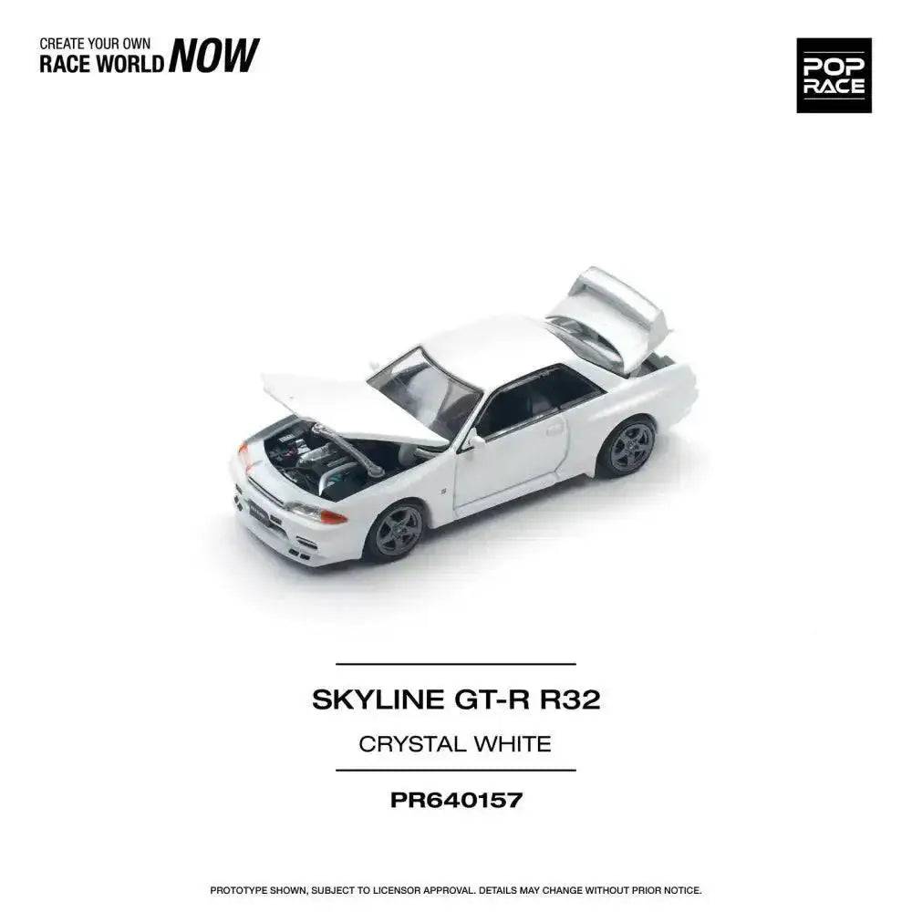 PRE-ORDER Pop Race 1:64 Nissan Skyline GT-R R32 Crystal White